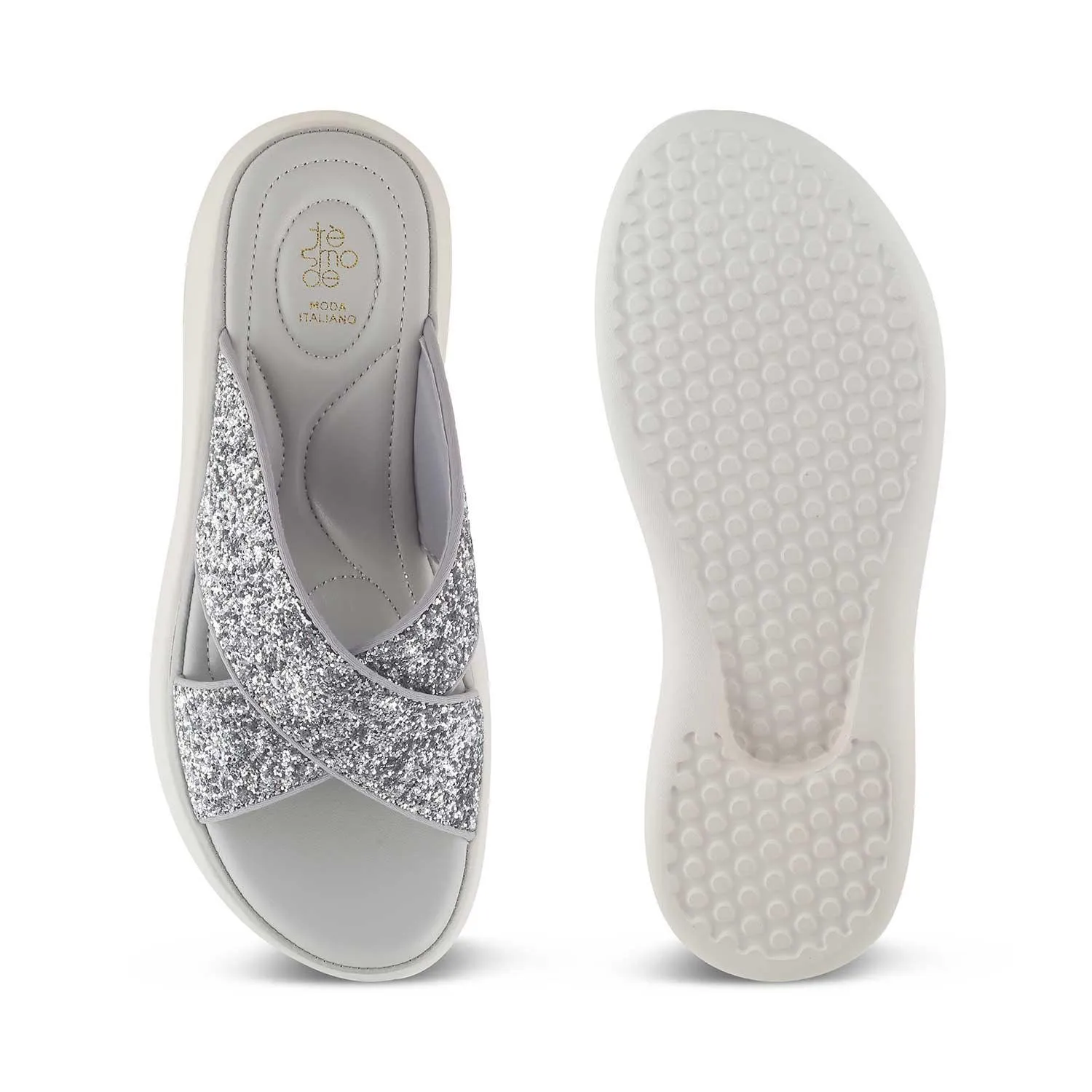 The Arlon Silver Women's Dress Wedge Sandals Tresmode