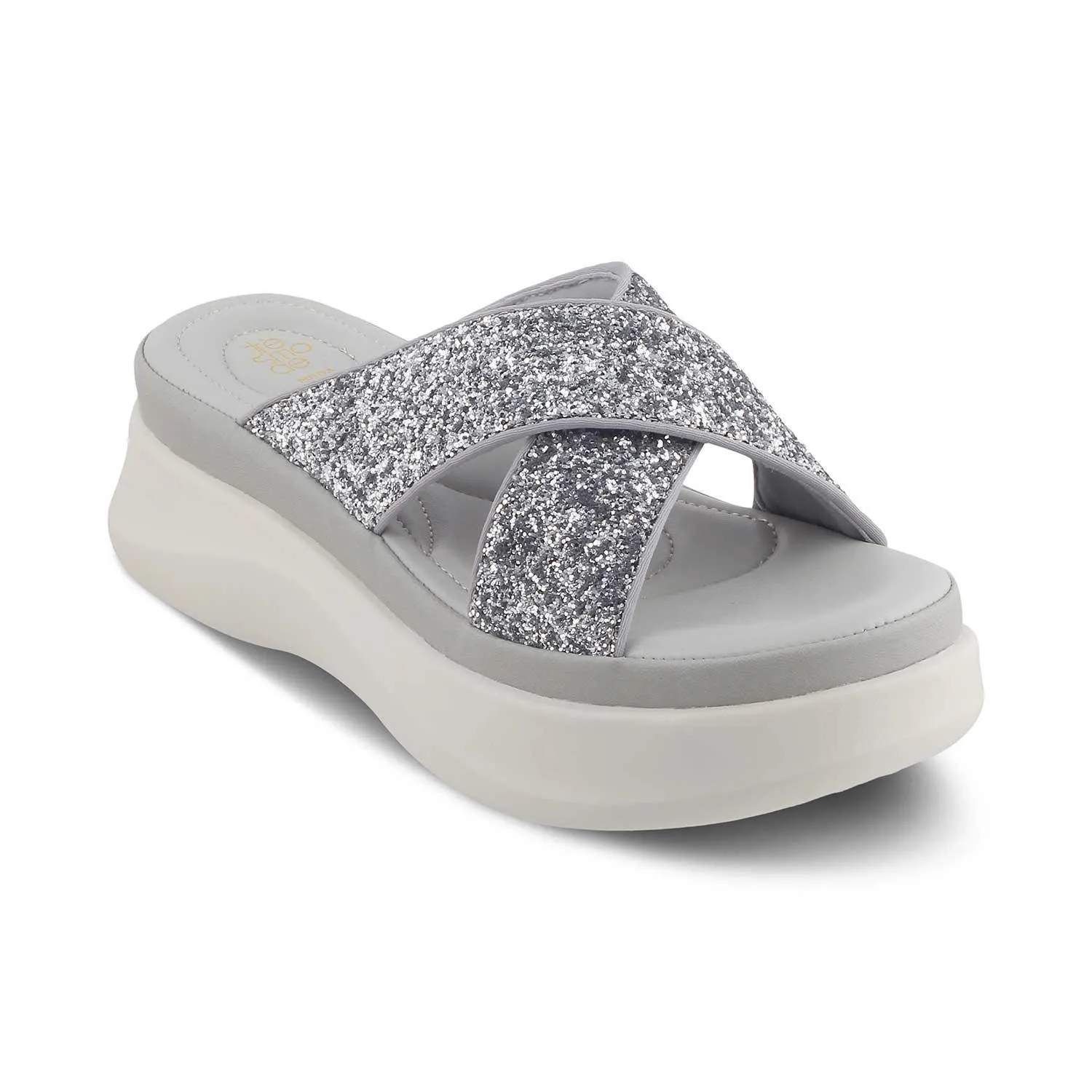 The Arlon Silver Women's Dress Wedge Sandals Tresmode