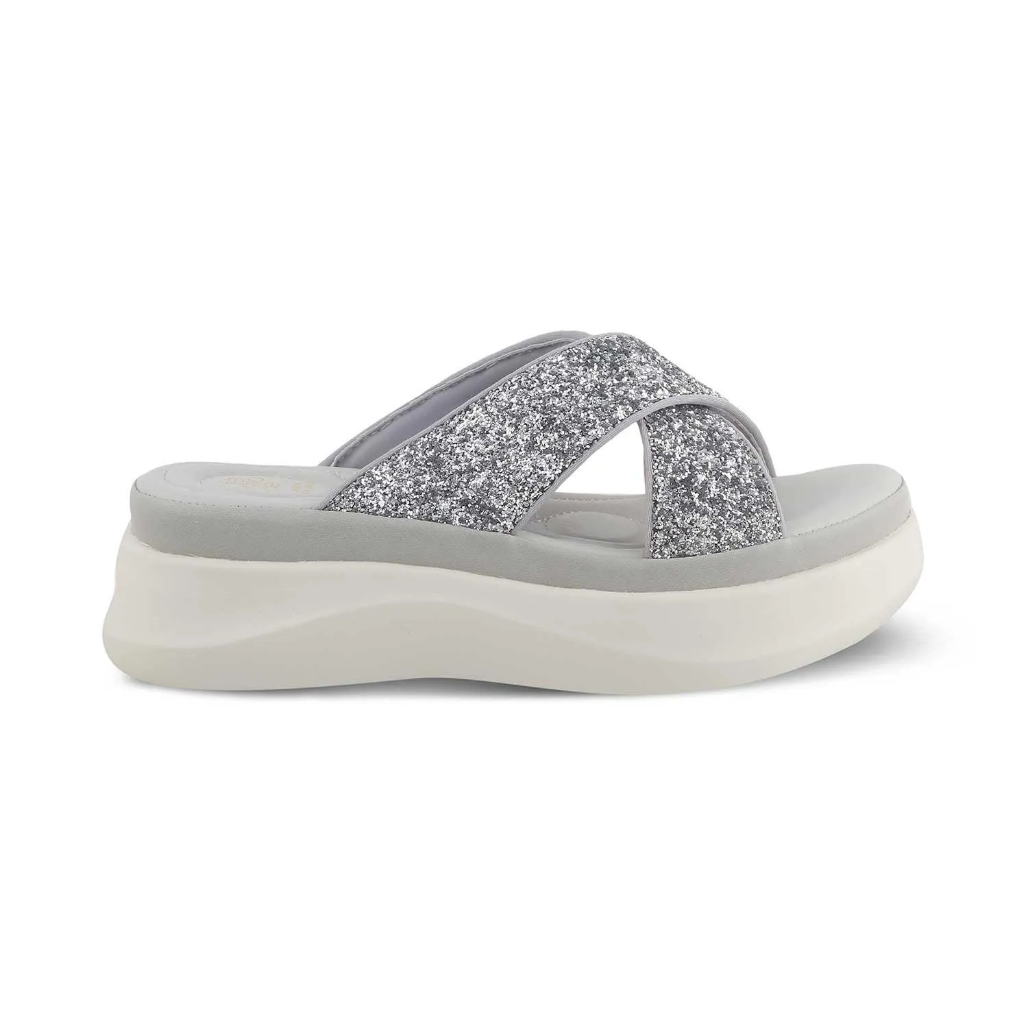 The Arlon Silver Women's Dress Wedge Sandals Tresmode