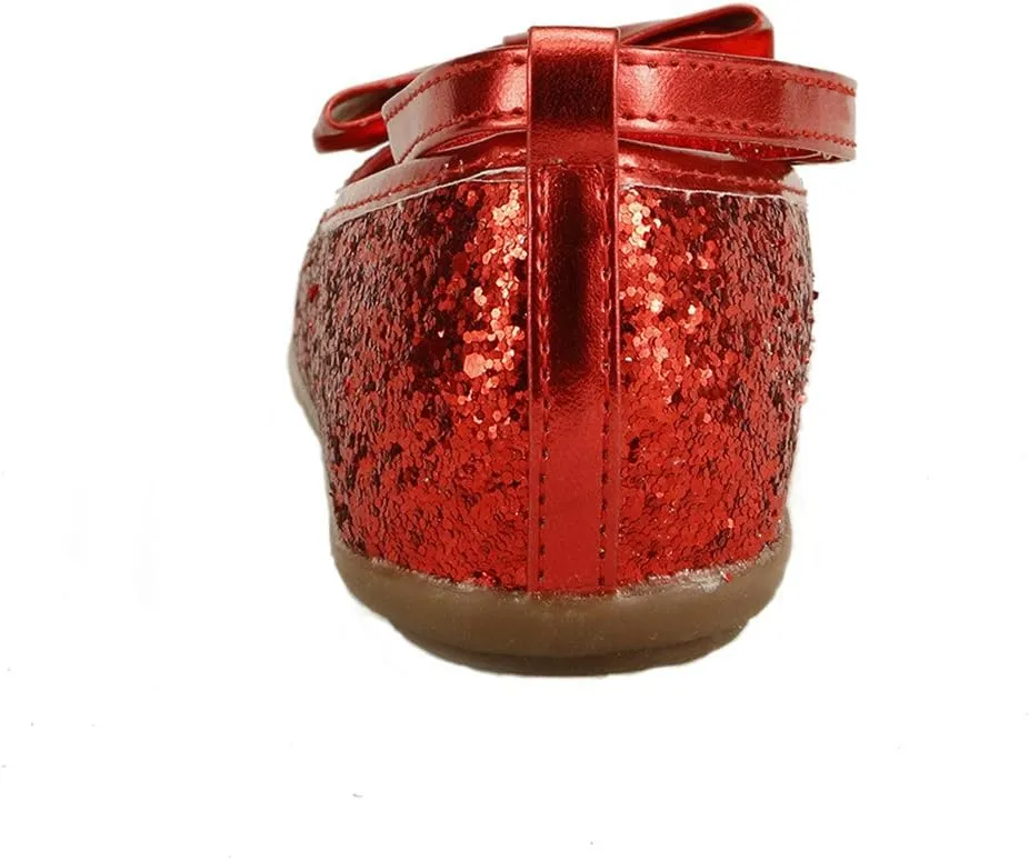 The Doll Maker Metallic Glitter Strap Flat Shoe