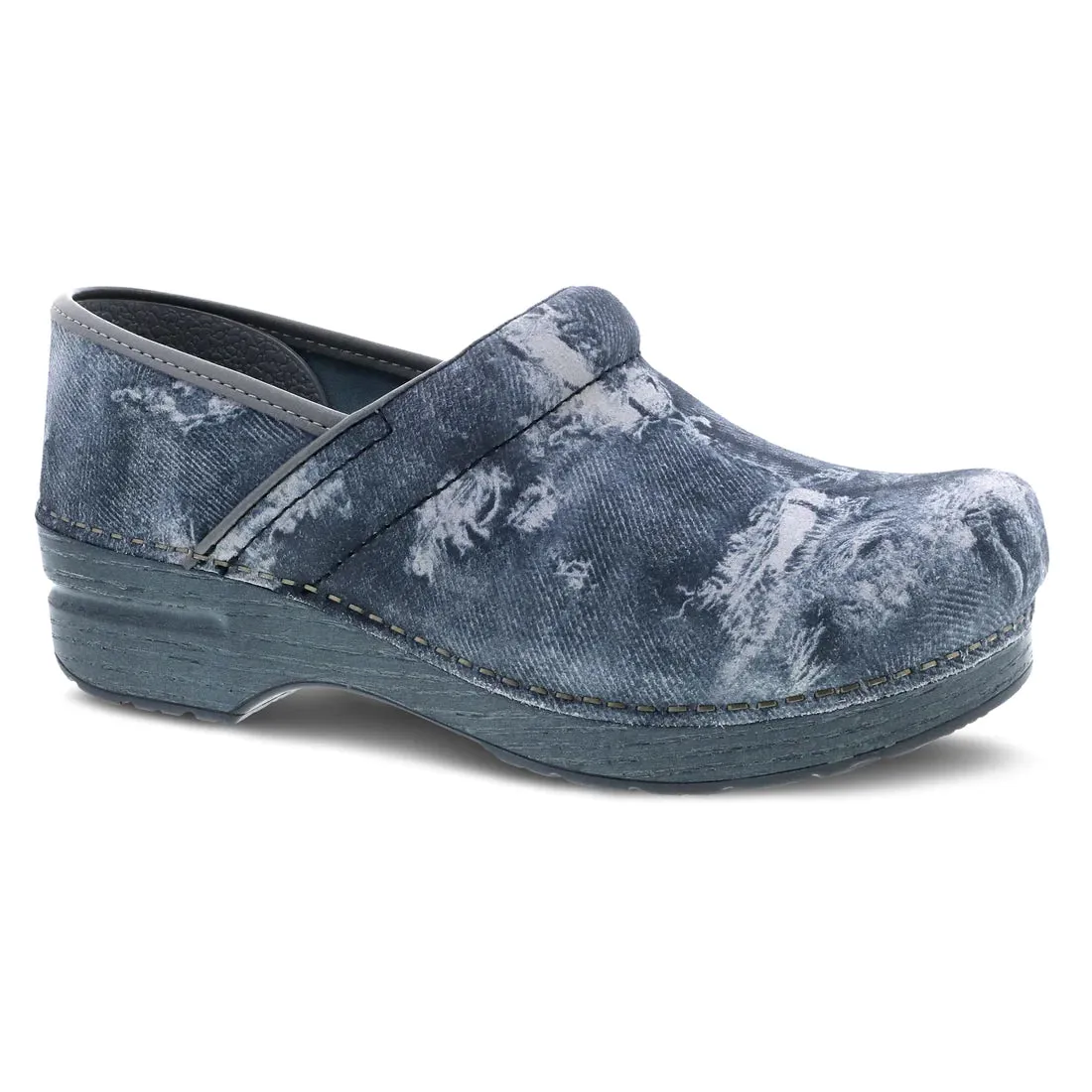 The Professional Clog in Denim Burnished Leather