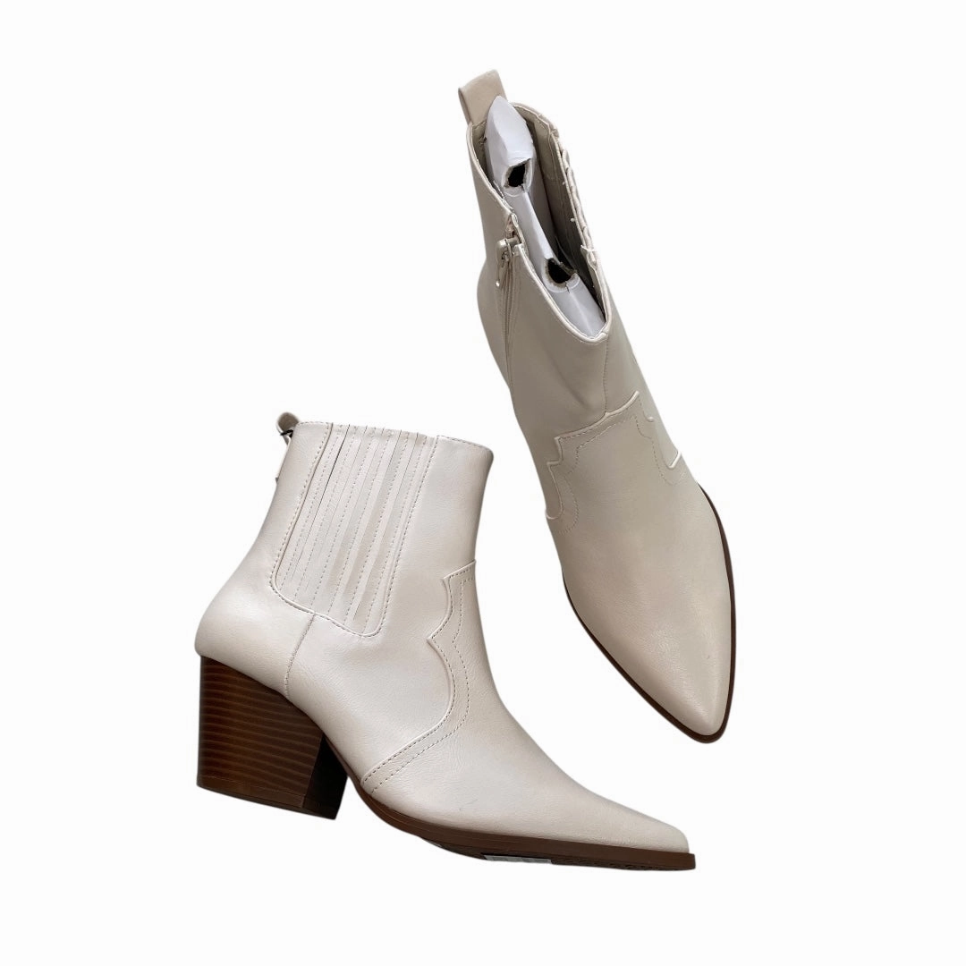 Boots Ankle Heels By Qupid In Beige, Size:8 Dual Density Outsole