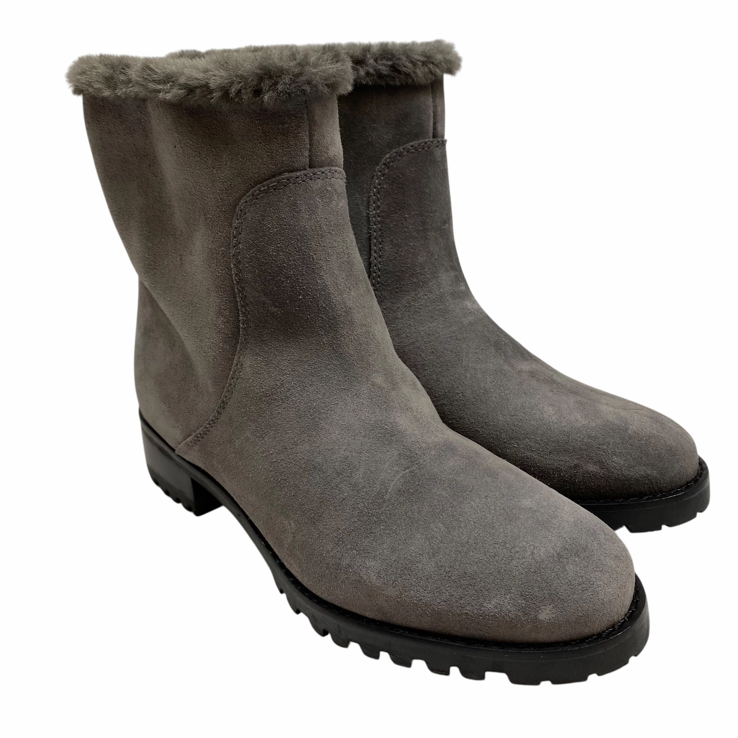 Boots Ankle Flats By Talbots In Grey, Size:8 Sporty Design Elastic Collar