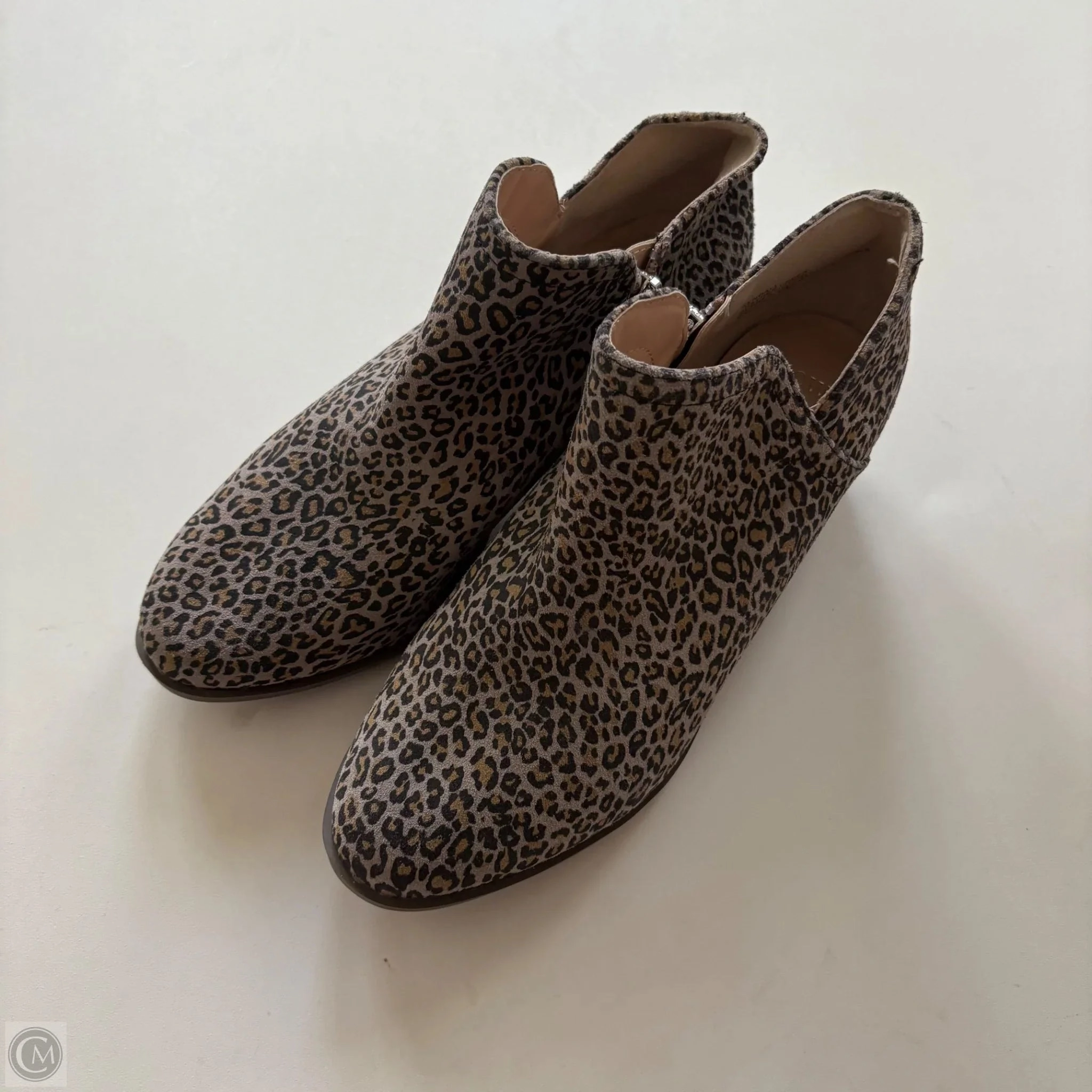 Elastic Ankle Boots Ankle Heels By Crown And Ivy In Animal Print, Size: 7.5