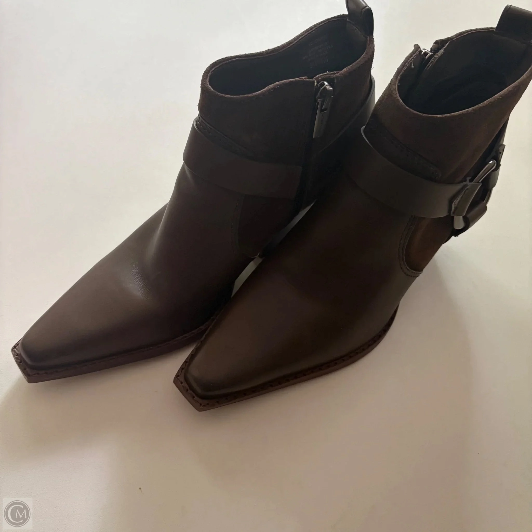 Boots Ankle Heels By Vince Camuto In Brown, Size: 8 Pull on Mud Resistant Trail Exploration