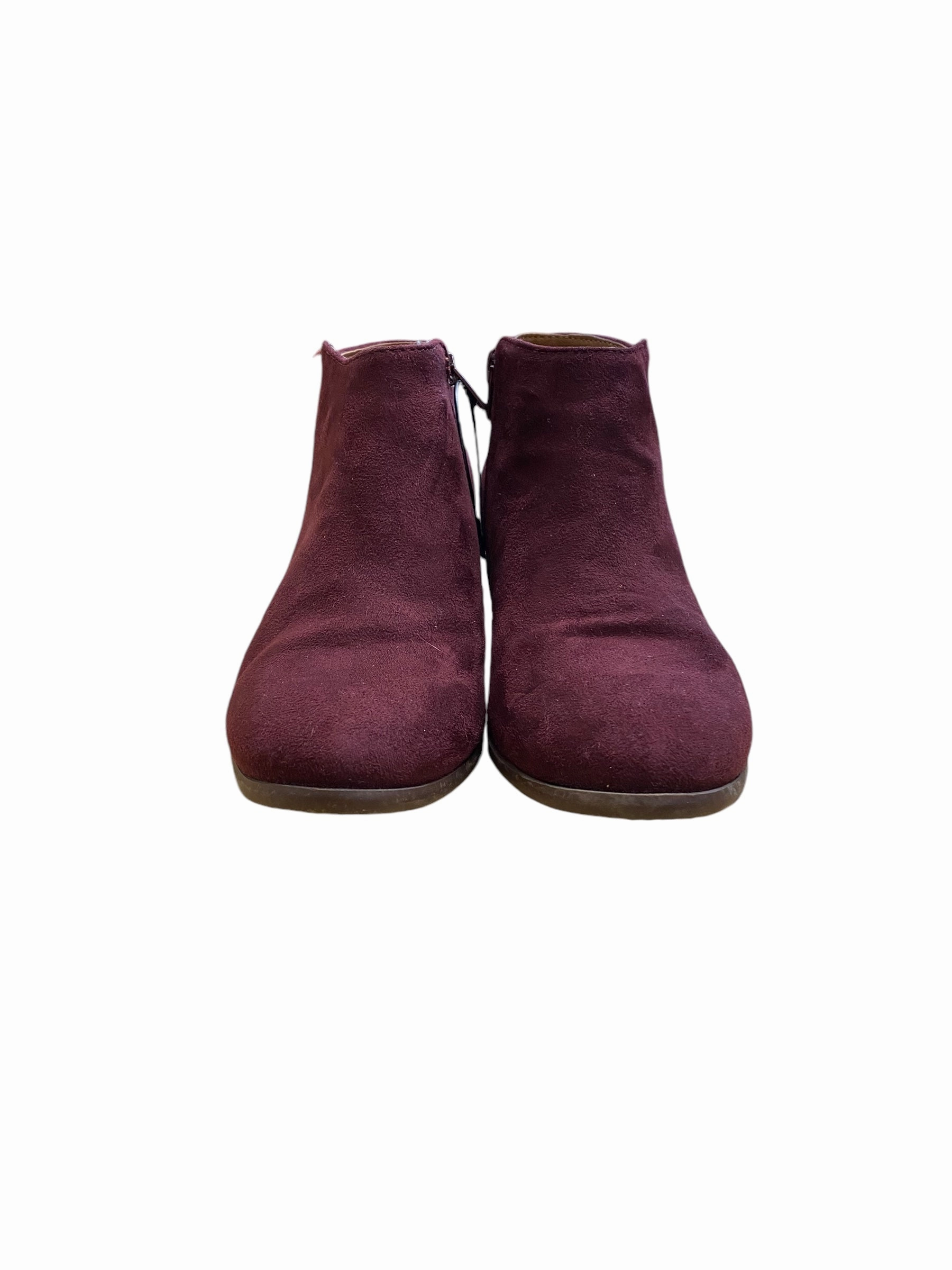Boots Ankle Heels By Soda In Brown & Purple, Size: 7 Comfort Ankle