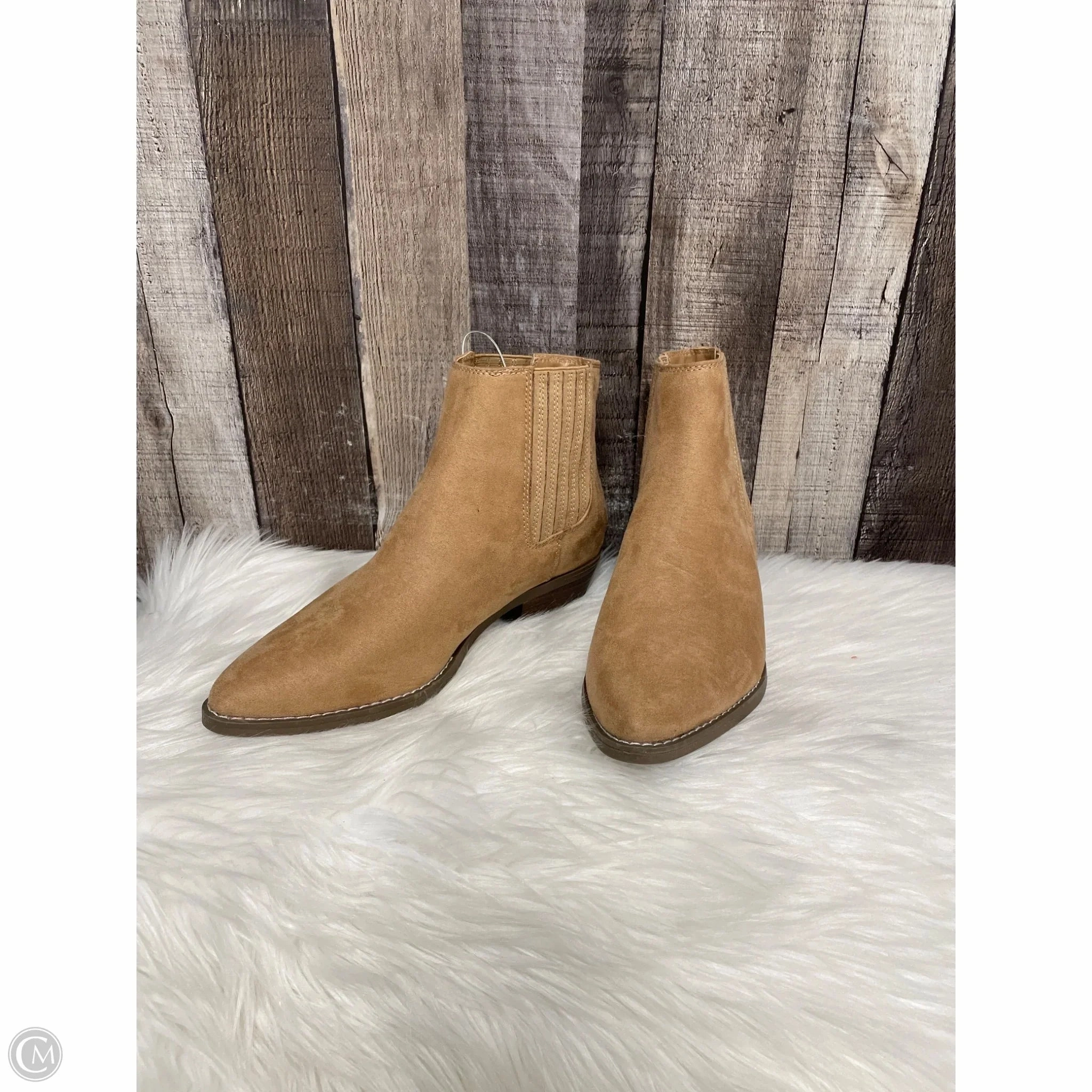 Boots Ankle Heels By Universal Thread In Tan, Size: 8.5 Premium Cushion Rugged Built Night Travel