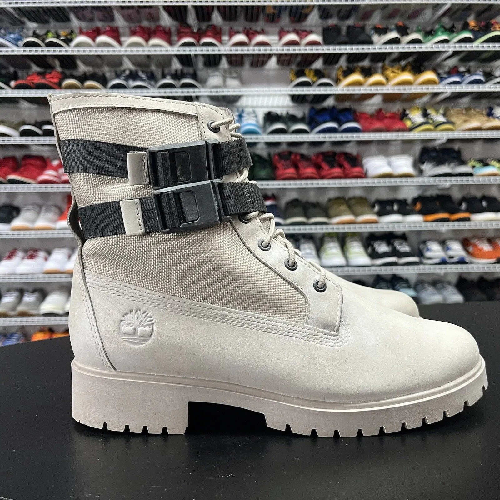 Timberland Jayne Waterproof Double Buckle Women's Boot Light Taupe Nubuck Sz 9.5