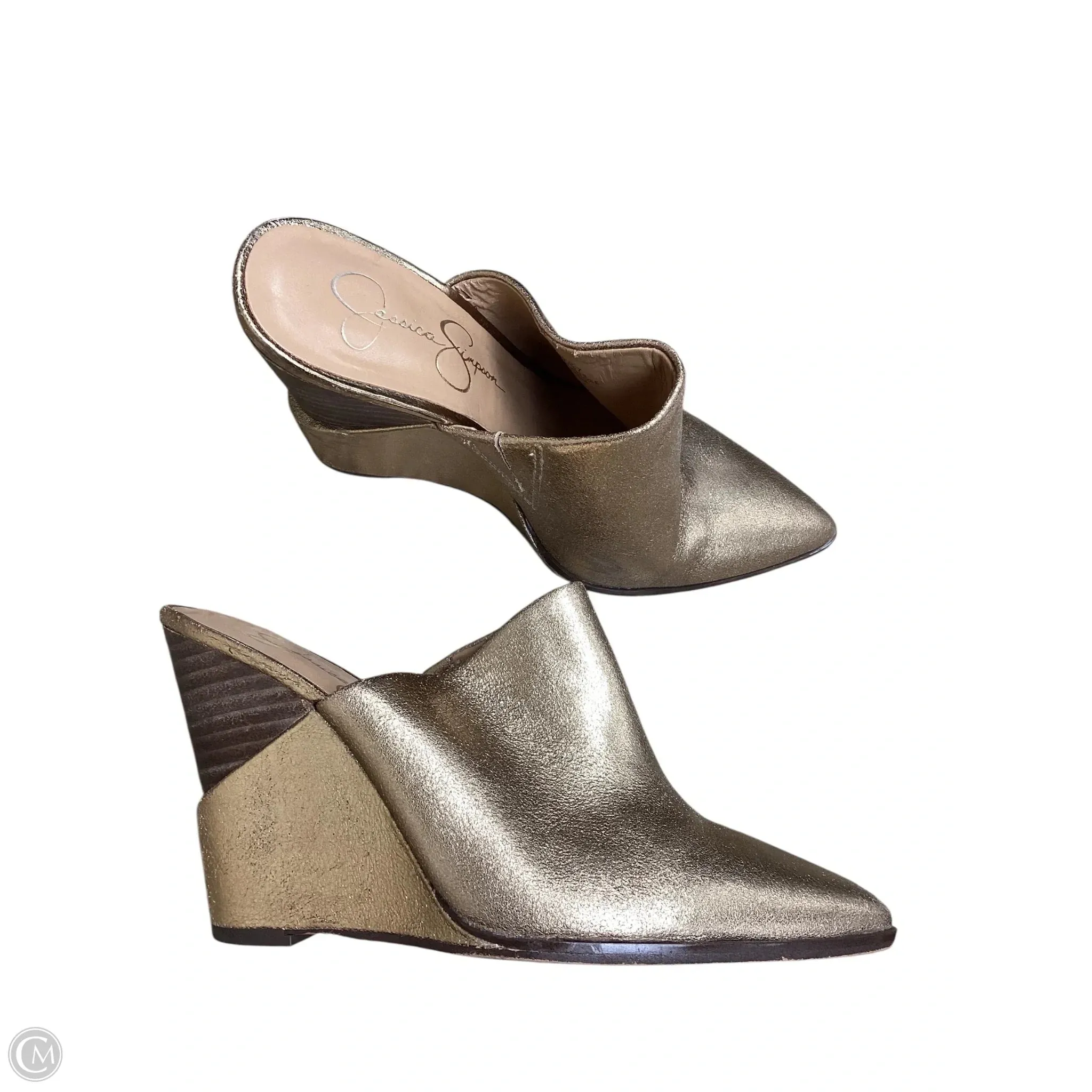 Perfect Pair Bold Heel Boots Shoes Heels Block By Jessica Simpson In Gold, Size: 6.5
