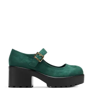 Tira Suede Mary Janes ‘ Evergreen Edition’-Green-Size 9-Clearance