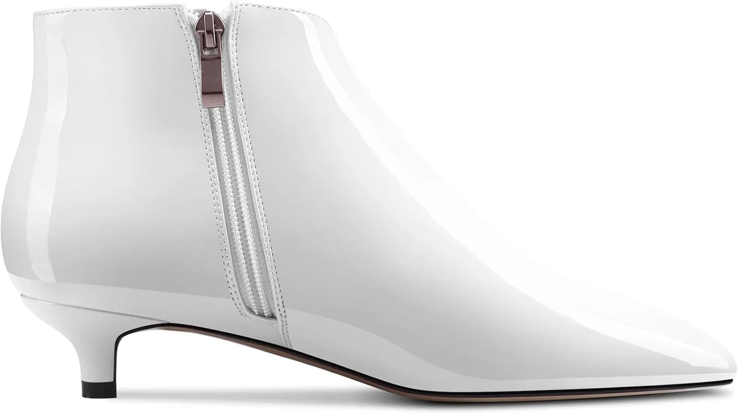 TNYNFBEB Womens Low Kitten Heel Pointed Toe Ankle Boots Short Bootie Slip-on Zipper Prom Party Basic Classic 1.4 Inches Heels