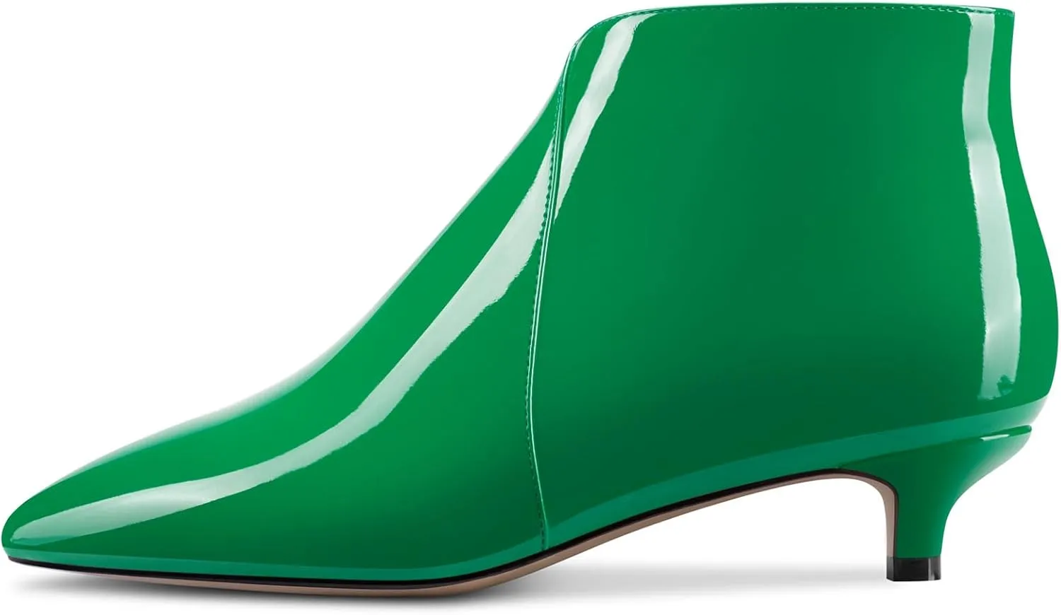 TNYNFBEB Womens Low Kitten Heel Pointed Toe Ankle Boots Short Bootie Slip-on Zipper Prom Party Basic Classic 1.4 Inches Heels
