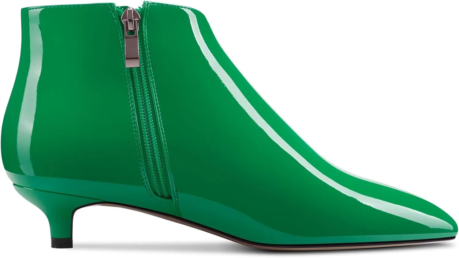 TNYNFBEB Womens Low Kitten Heel Pointed Toe Ankle Boots Short Bootie Slip-on Zipper Prom Party Basic Classic 1.4 Inches Heels