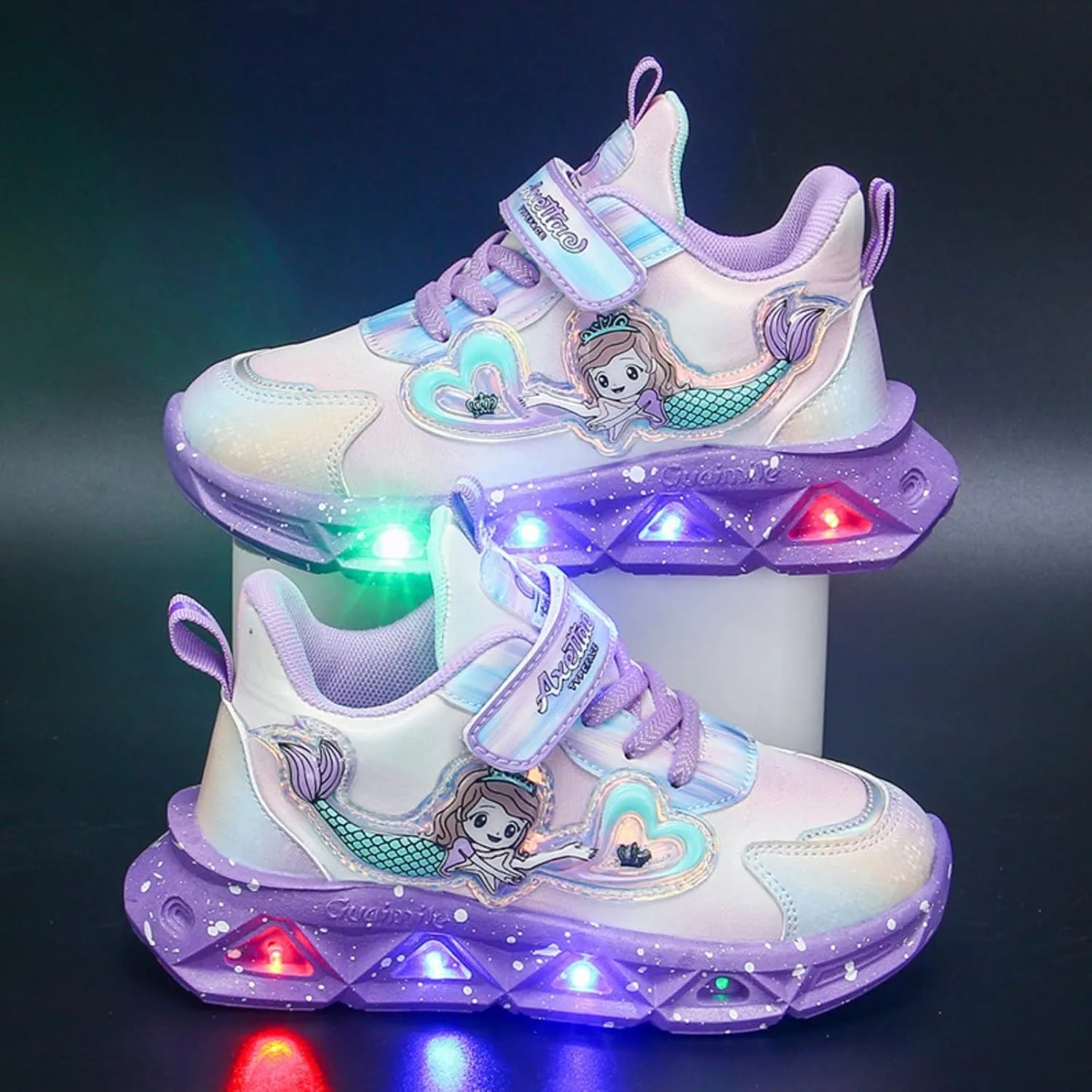 Toddler Boys Light Up Shoes Lightweight LED Flashing Breathable Mesh Walking Sneakers for Toddler and Little Kid