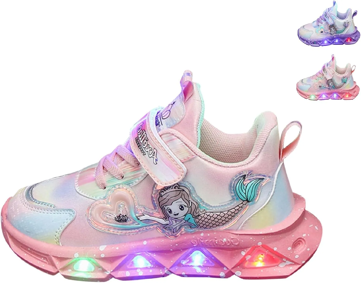 Toddler Boys Light Up Shoes Lightweight LED Flashing Breathable Mesh Walking Sneakers for Toddler and Little Kid
