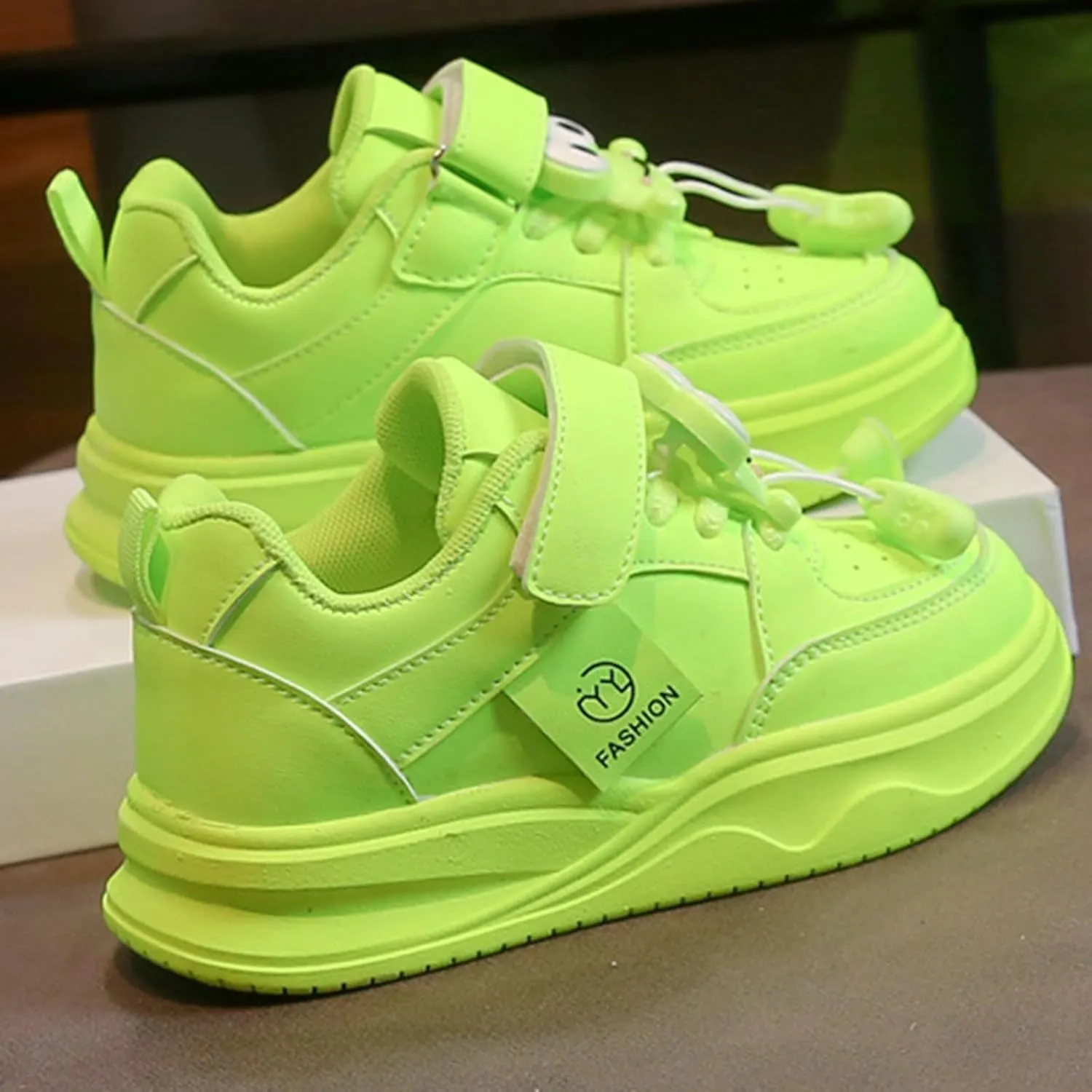 Toddler Leather Sneakers Hook Loop Adjusted Lace Flat Non Slip Sport Shoes Kids Running Walking Casual Athletic Shoes