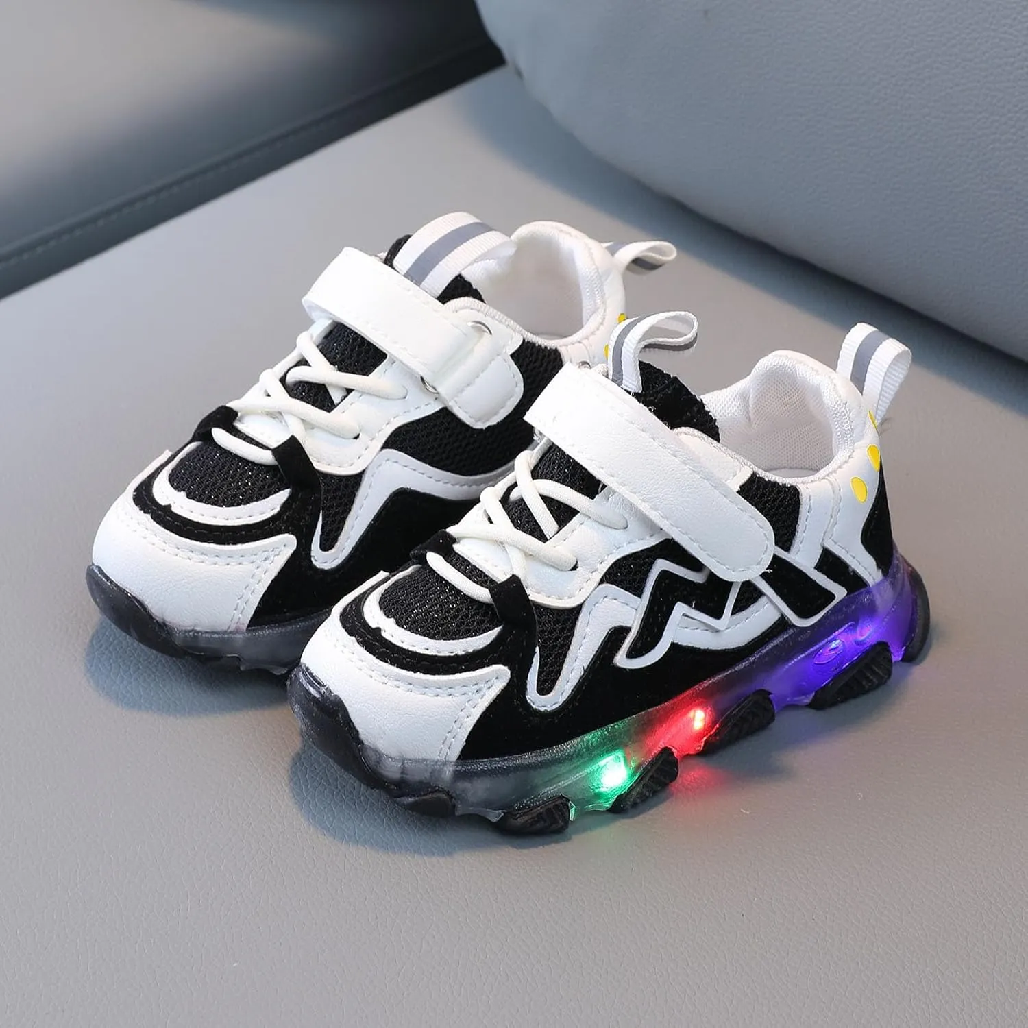 Toddler Tennis Breathable Cozy Sneaker with Lights Baby Girls Boys Led Mesh Flat Shoes Running Lightweight Sport Shoes