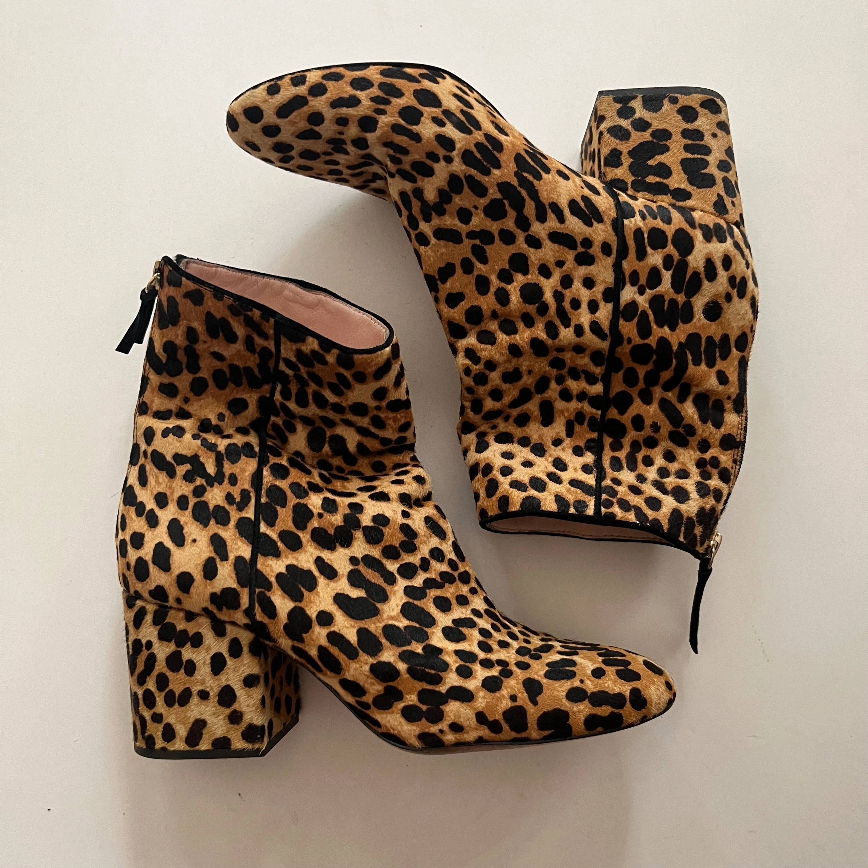 Protective Sole Boots Ankle Heels By J Crew In Animal Print, Size: 8