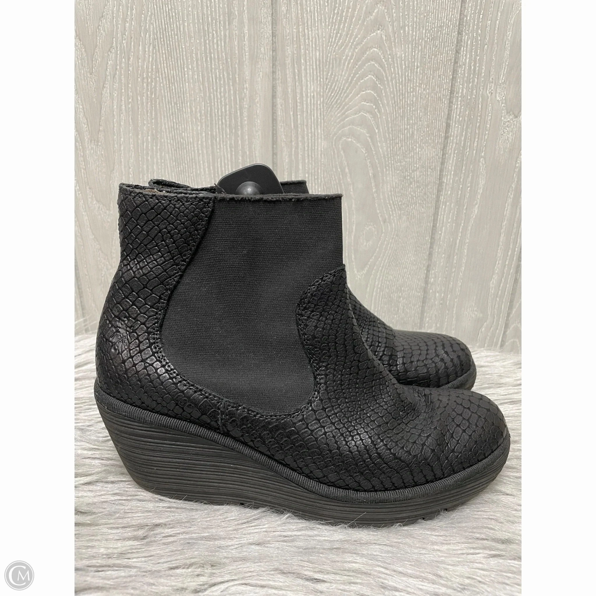 Boots Ankle Heels By Fly London In Black, Size: 9.5 Reinforced Fashion Focused