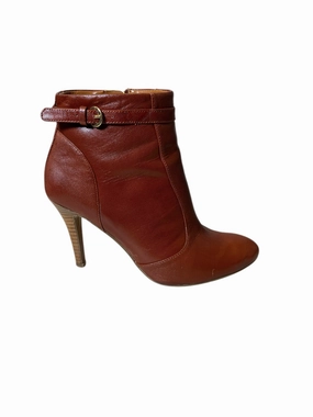 Rugged Built Snowy Path Boots Ankle Heels By Nine West In Brown, Size: 5