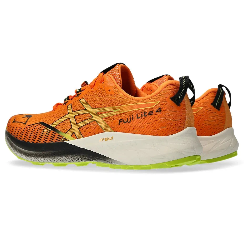 Men's Asics Fuji Lite 4 Bright Orange/Neon Lime alpine running sneakers