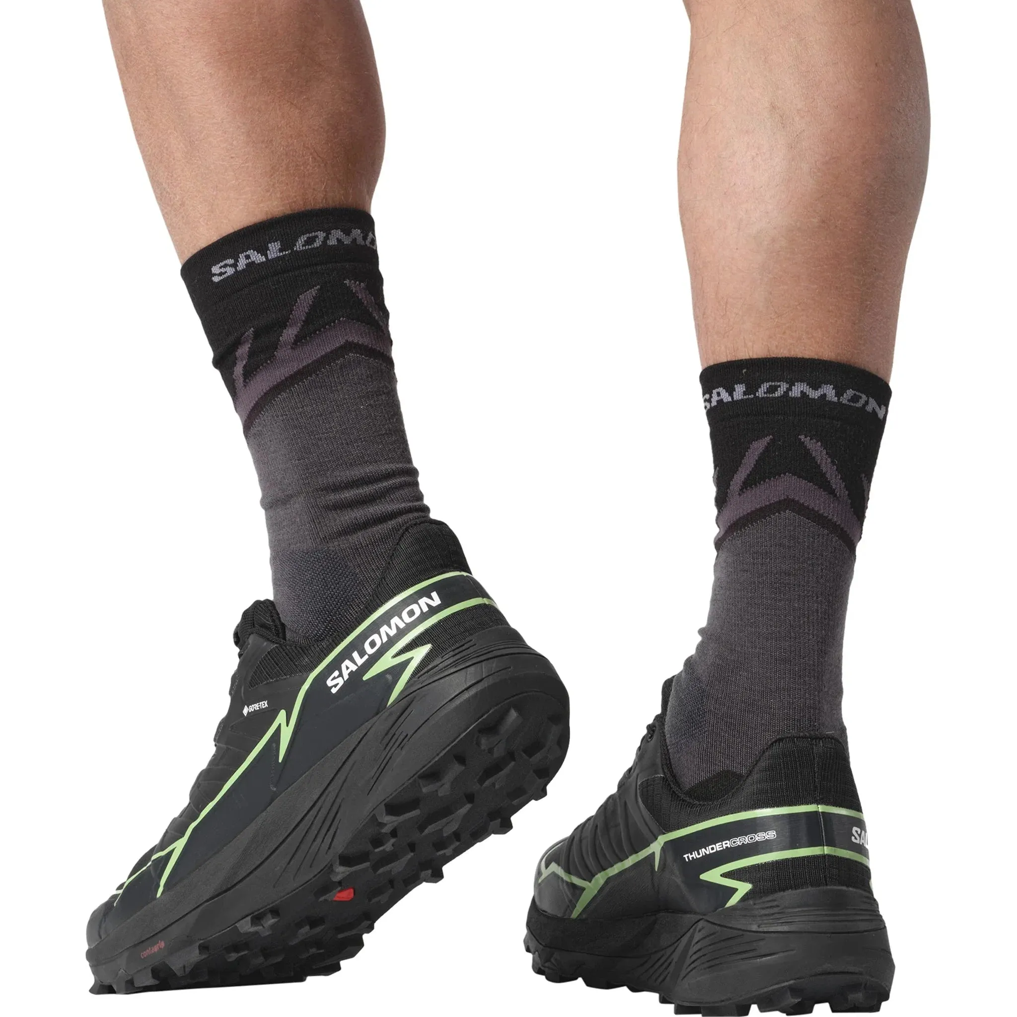 Integrated Stability Plate Men's Salomon Thundercross GTX  Black - Green Gecko - Black