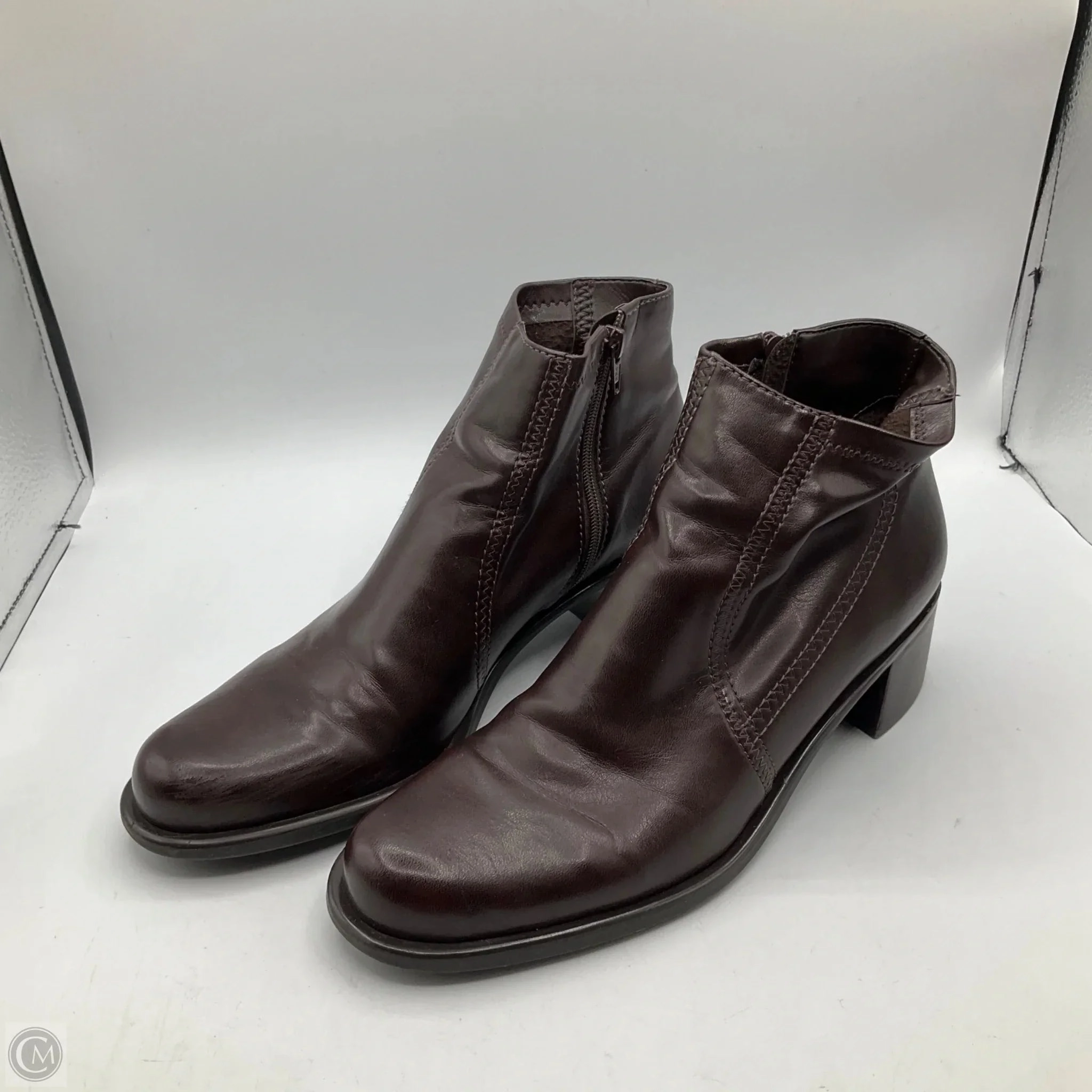reinforced sole All-Purpose Style Boots Ankle Heels By Franco Sarto In Brown, Size: 8