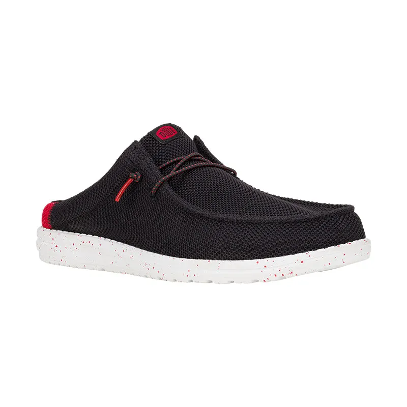 Men's Wally Slip Varsity Black/Red Elastic Slip On Impact absorption
