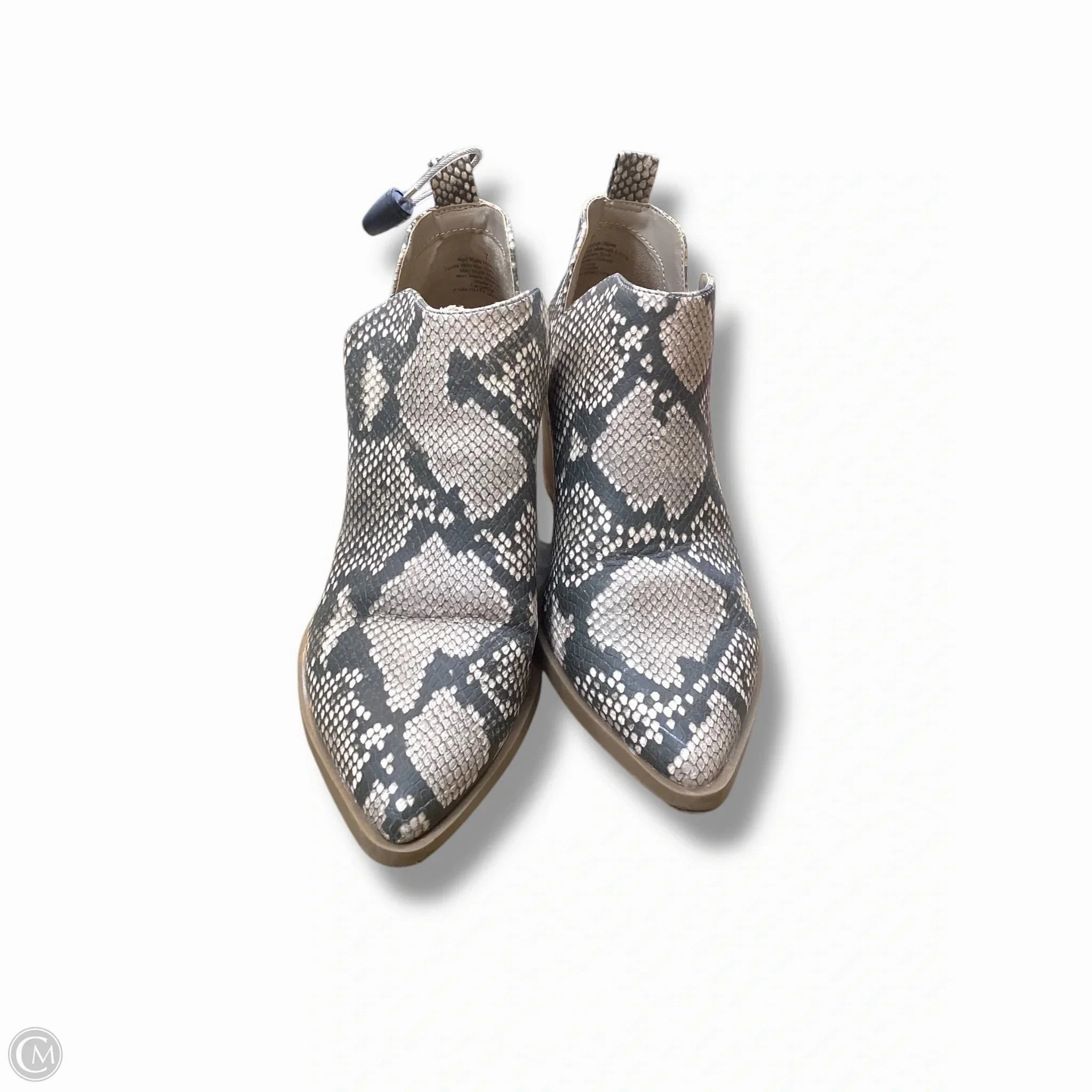 Roll Bar Stabilizer Boots Ankle Heels By Universal Thread In Snakeskin Print, Size: 7