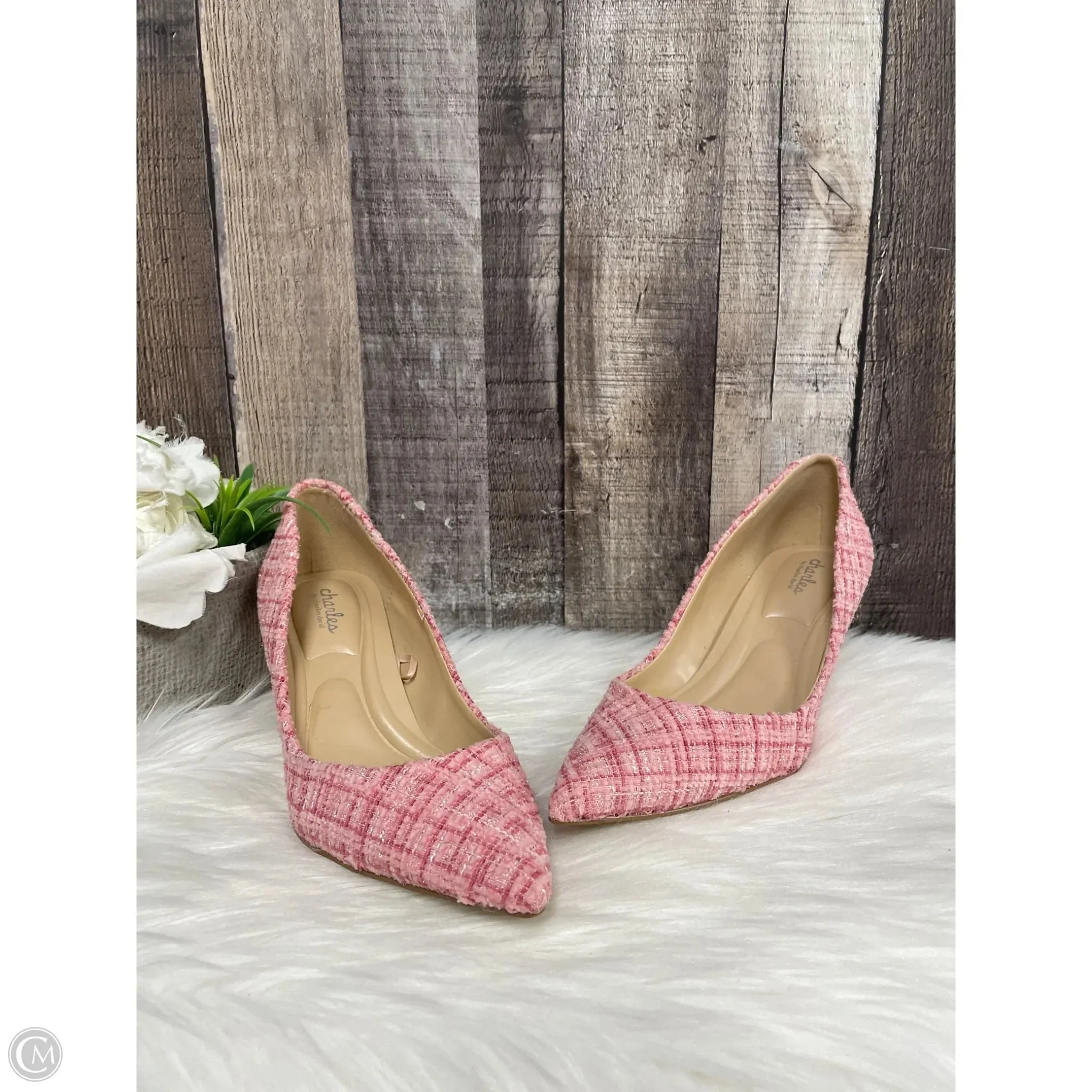 Shoes Heels Stiletto By Charles By Charles David In Pink, Size: 7.5 Metal hardware