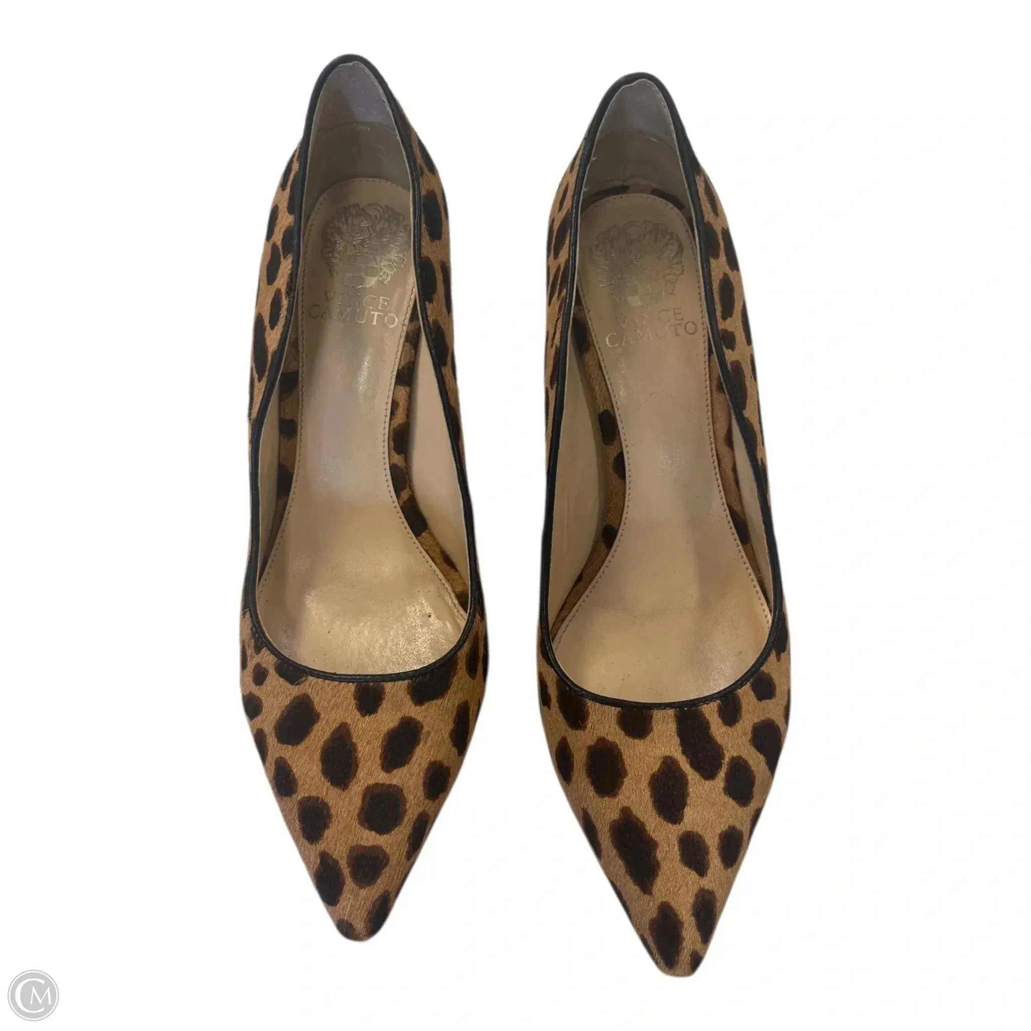 Mid Top Style Shoes Heels Stiletto By Vince Camuto In Animal Print, Size: 9