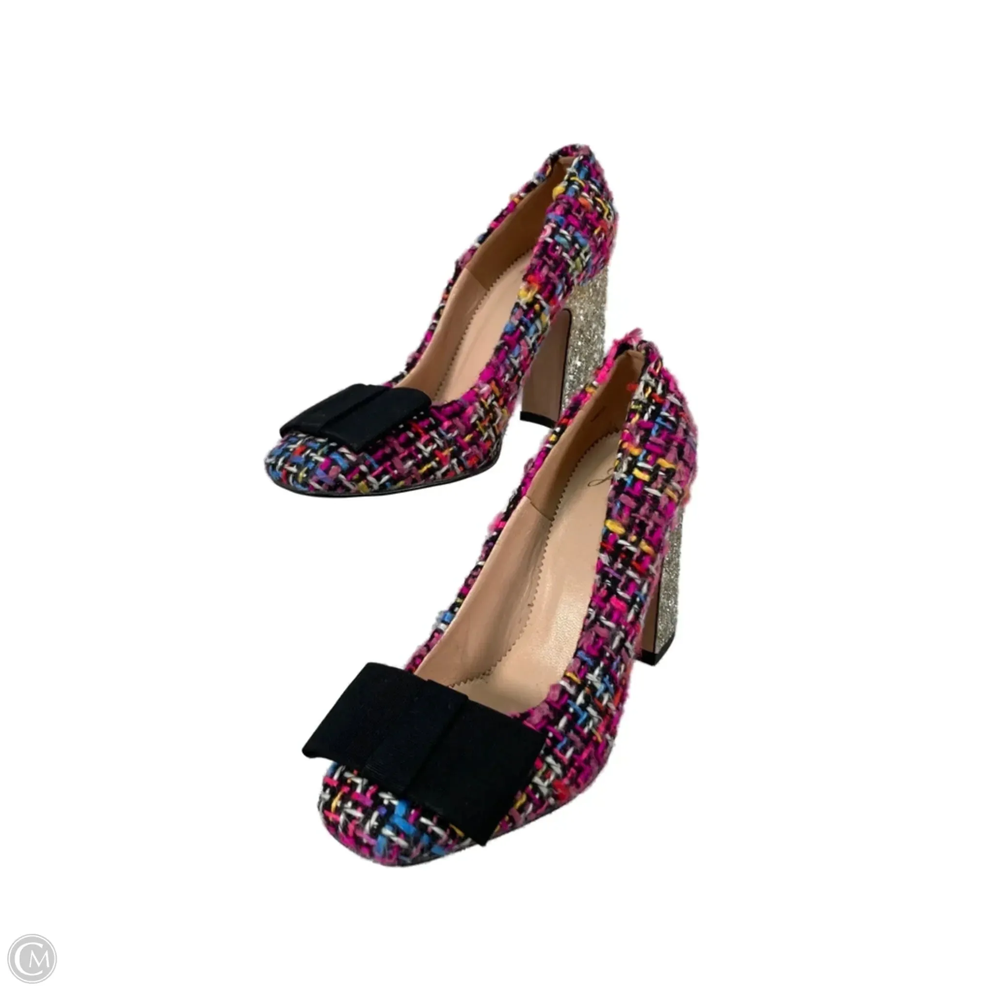 Shoes Heels Block By J. Crew In Black & Pink, Size: 6 Vibrant Tone