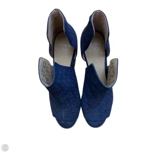 Silky feel Chic Booties Shoes Heels Block By Crown And Ivy In Navy, Size: 8.5