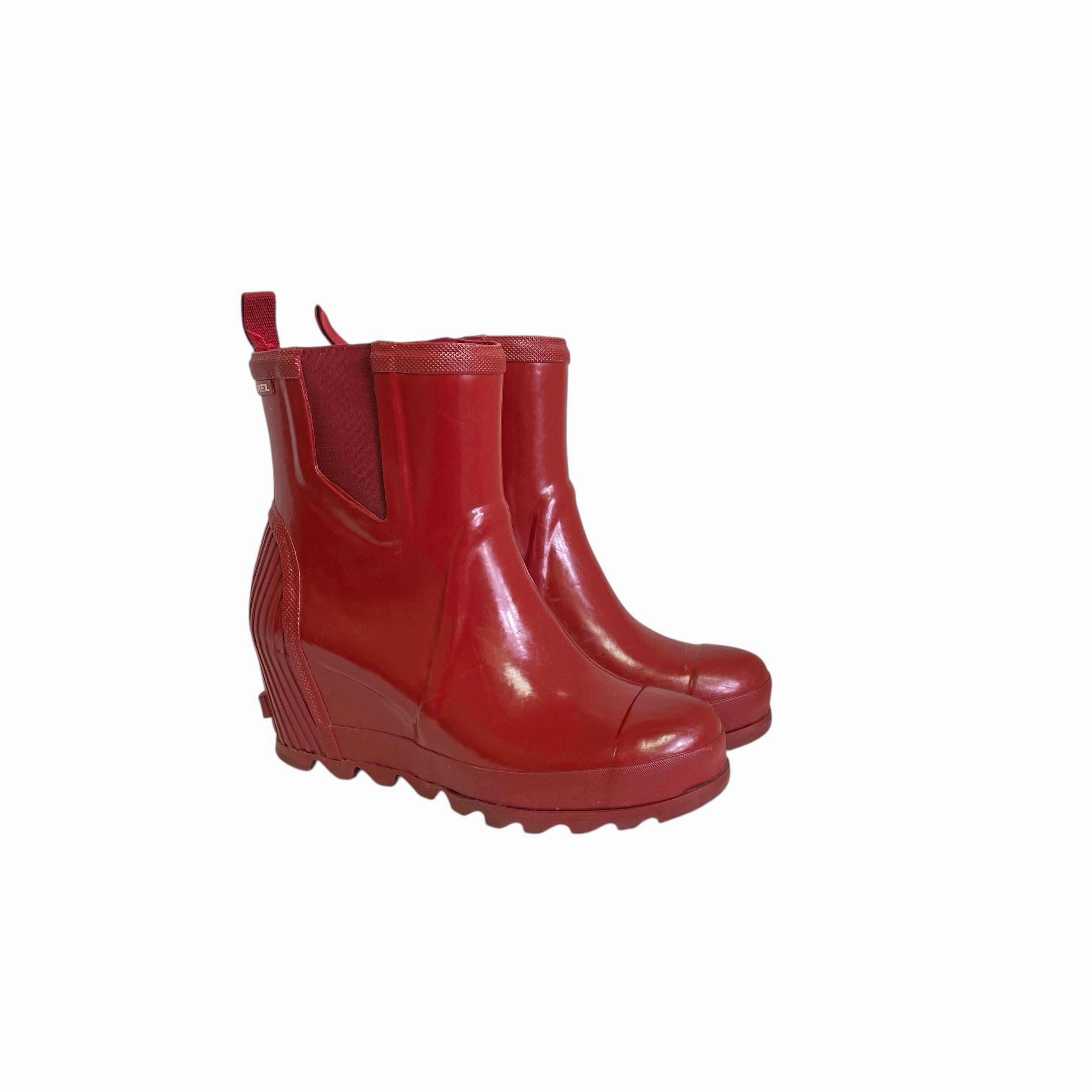 Stable Support Functional Minimalist Cushioned Step Urban Traveler Boots Ankle Heels By Sorel In Red, Size:10