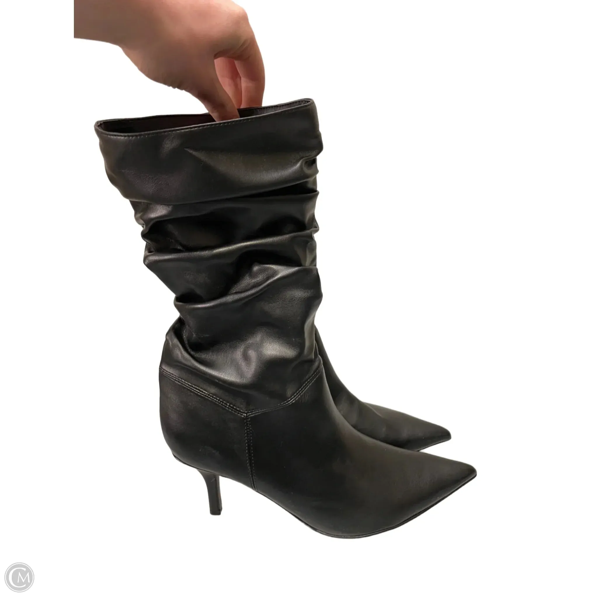 Comfy Fashion Comfy Wear Boots Mid-calf Heels By Marc Fisher In Black, Size: 8