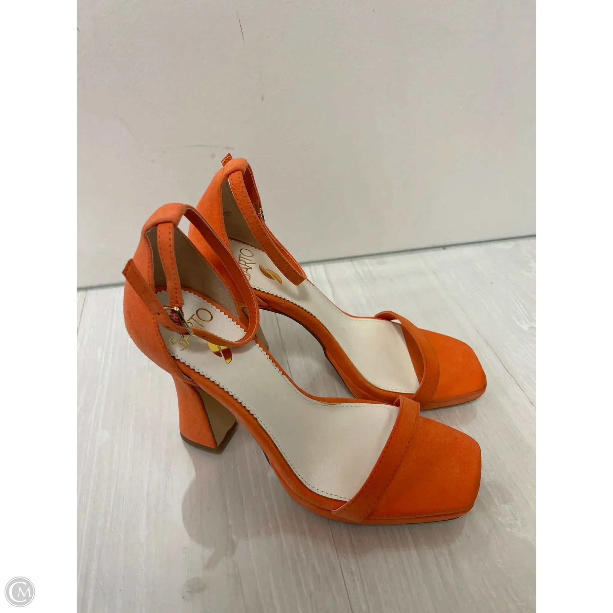 Shoes Heels Block By Clothes Mentor In Orange, Size: 6.5 Soft Layers Durable Upper