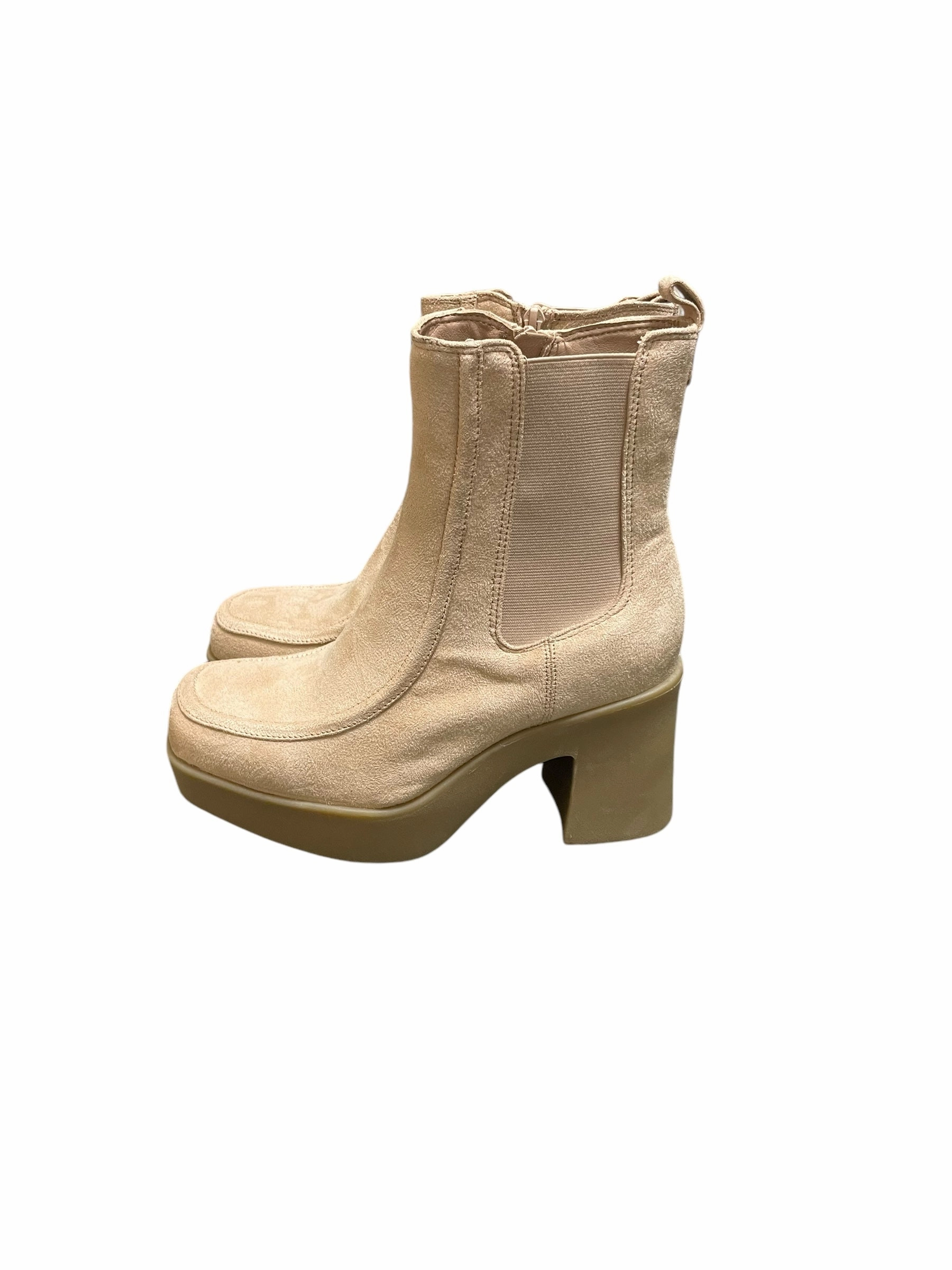 Boots Ankle Heels By Lane Bryant In Tan, Size: 9 Insulated Comfort Nylon Material