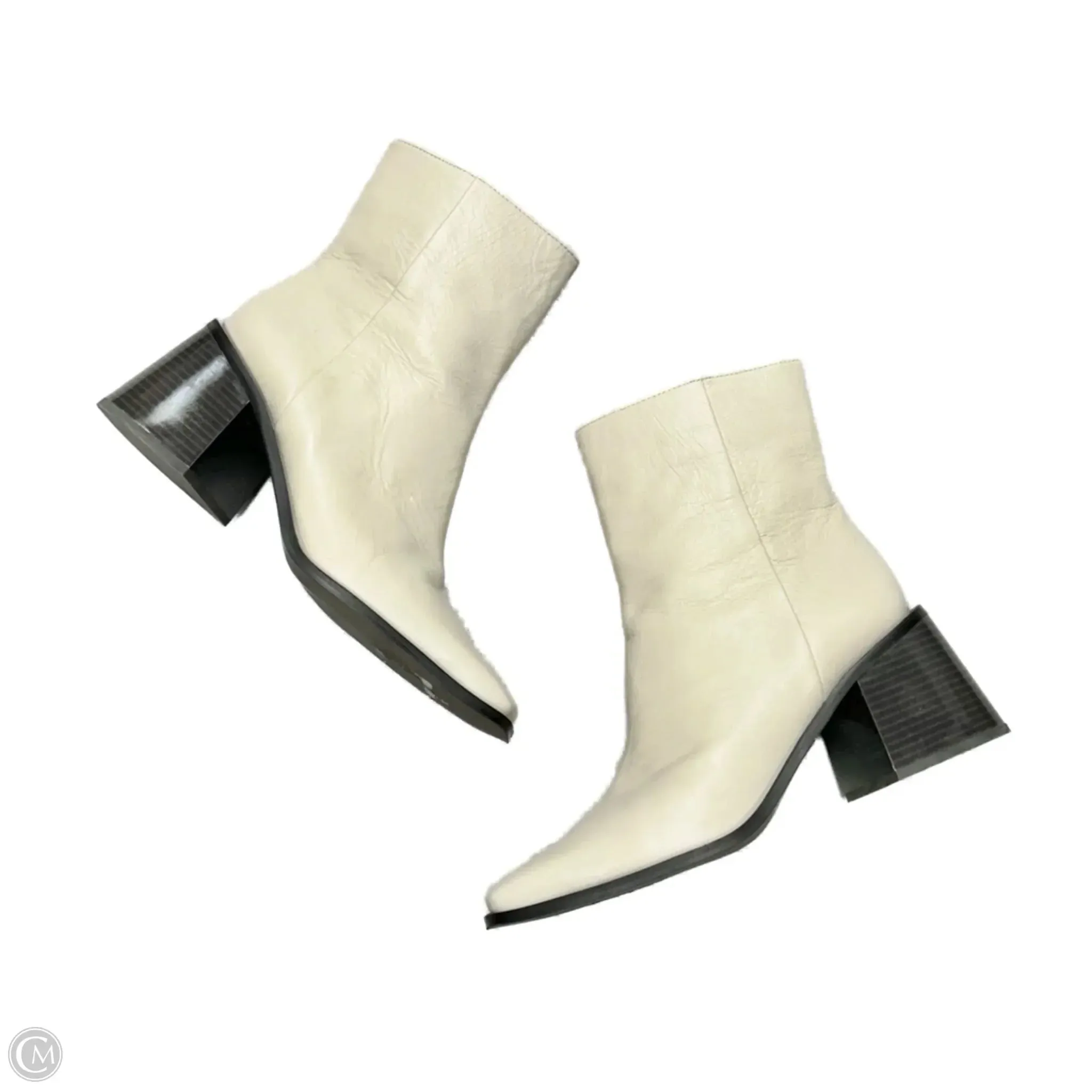 Flexible Design Boots Mid-calf Heels By Sam Edelman In Cream, Size: 9.5