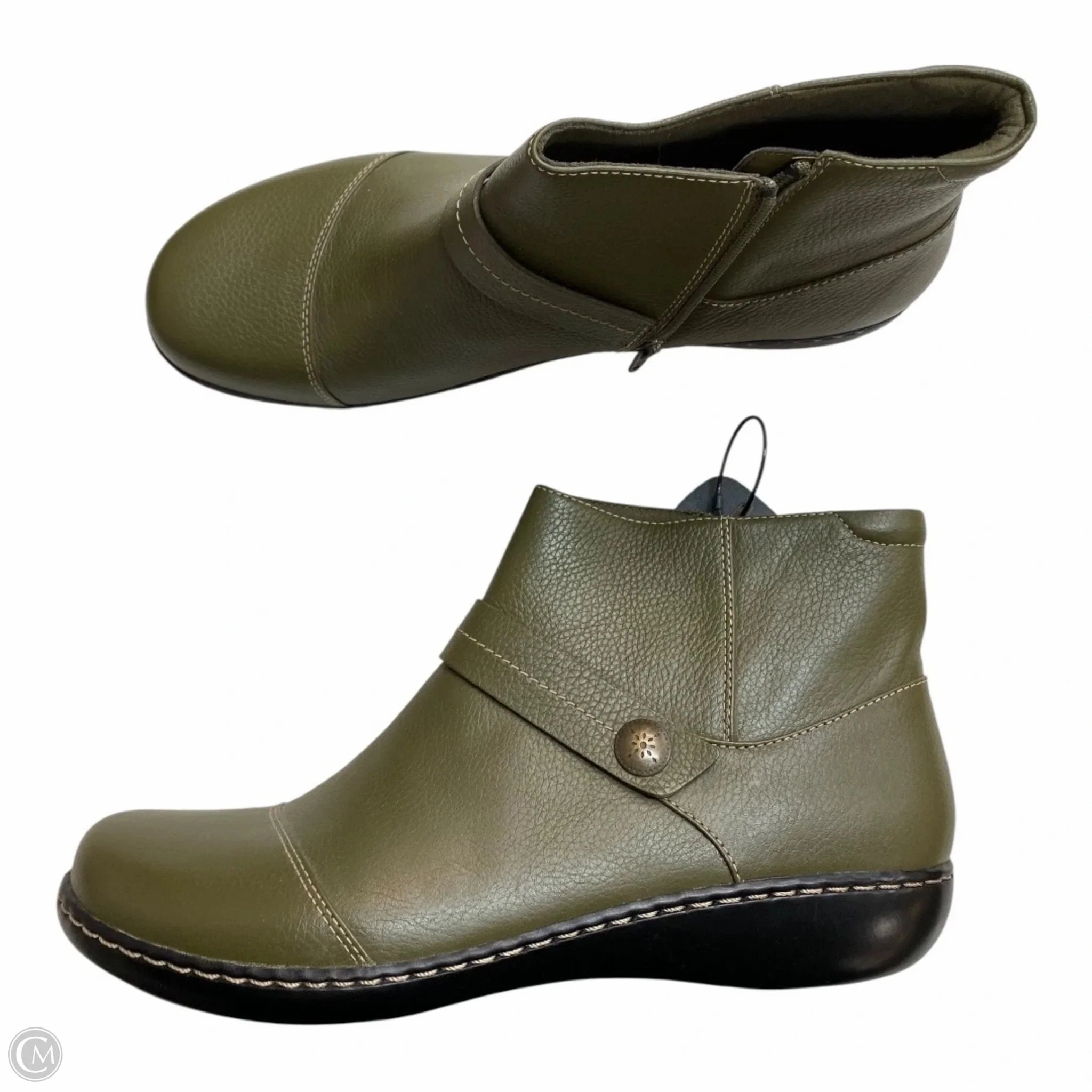 Boots Ankle Flats By Clarks In Green, Size: 12 Rugged Built River Crossing