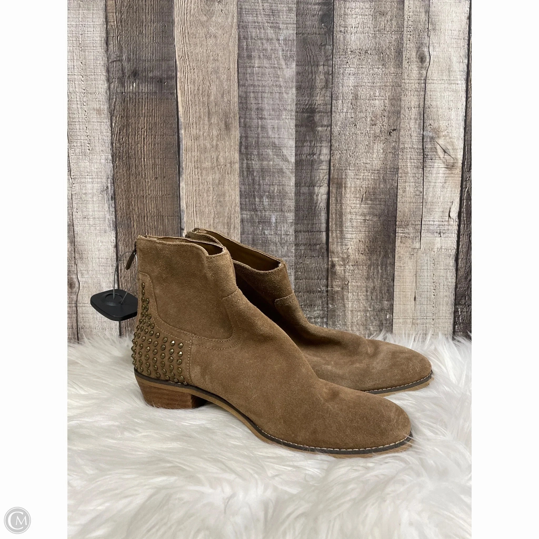 Eco Material Nature Lover Soft Material Boots Ankle Heels By Marc Fisher In Brown, Size: 8