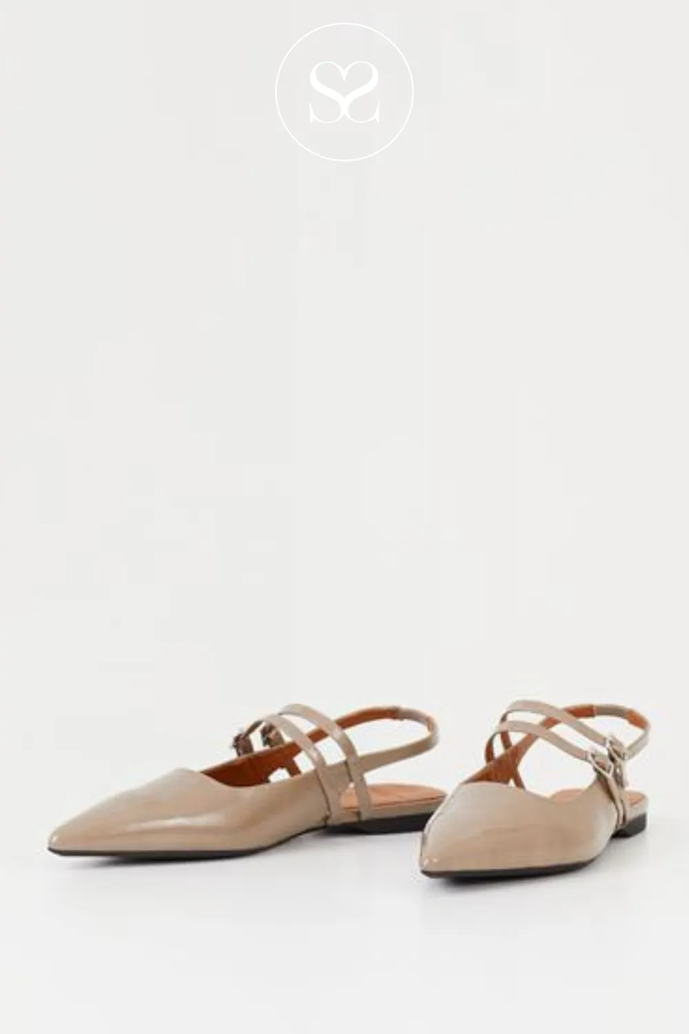 VAGABOND 5733-260-09 HERMINE TAUPE LEATHER SLING-BACK PUMPS