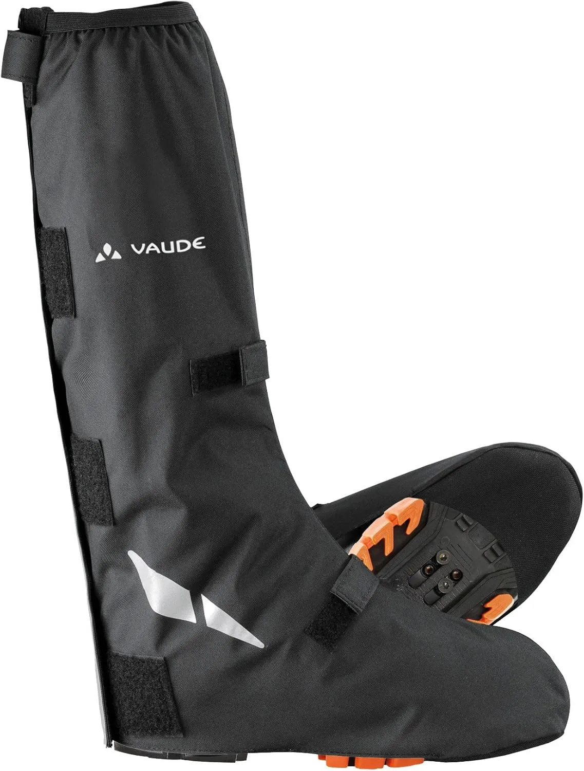 VAUDE Unisex Bike Gaiter Long - Waterproof Shoe Cover with Reflective Elements - Breathable Cycling Overshoes with full length velcro closure