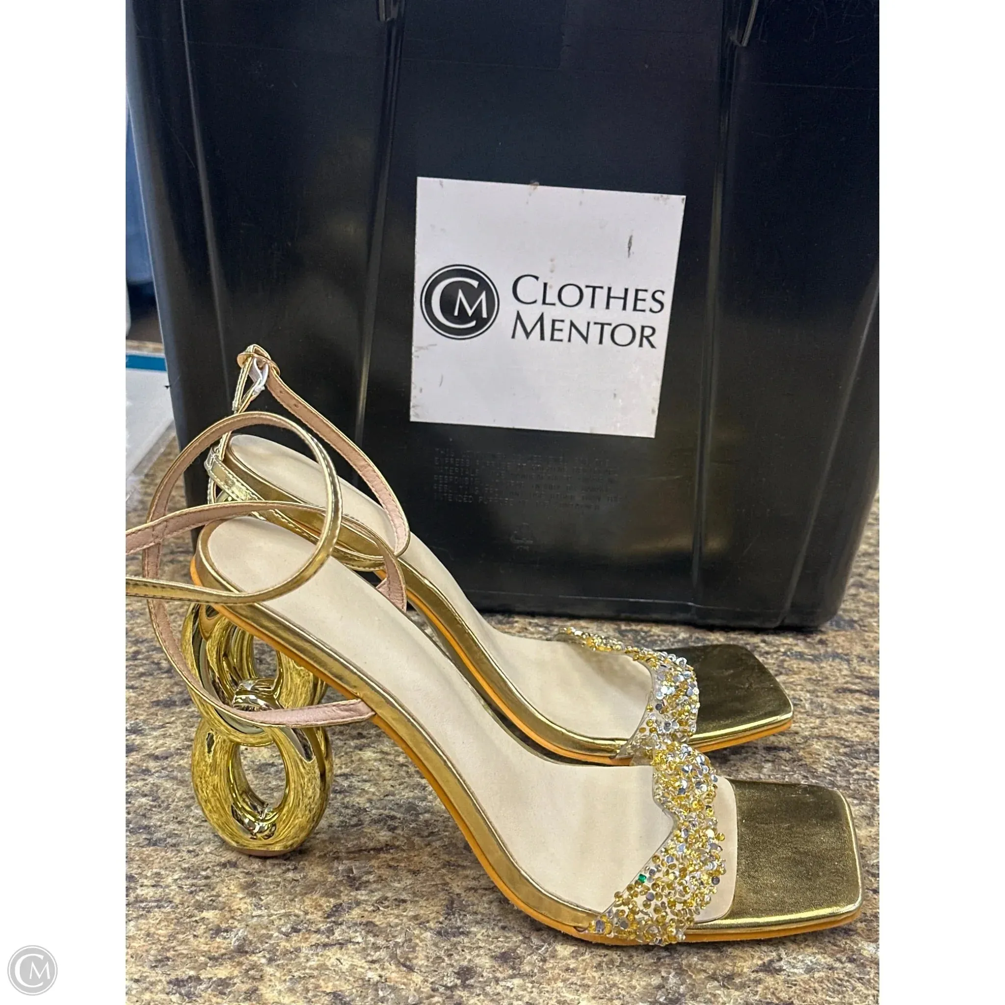 Bridal Wedding Heels Fall Heels Shoes Heels Stiletto By Clothes Mentor In Gold, Size: 11