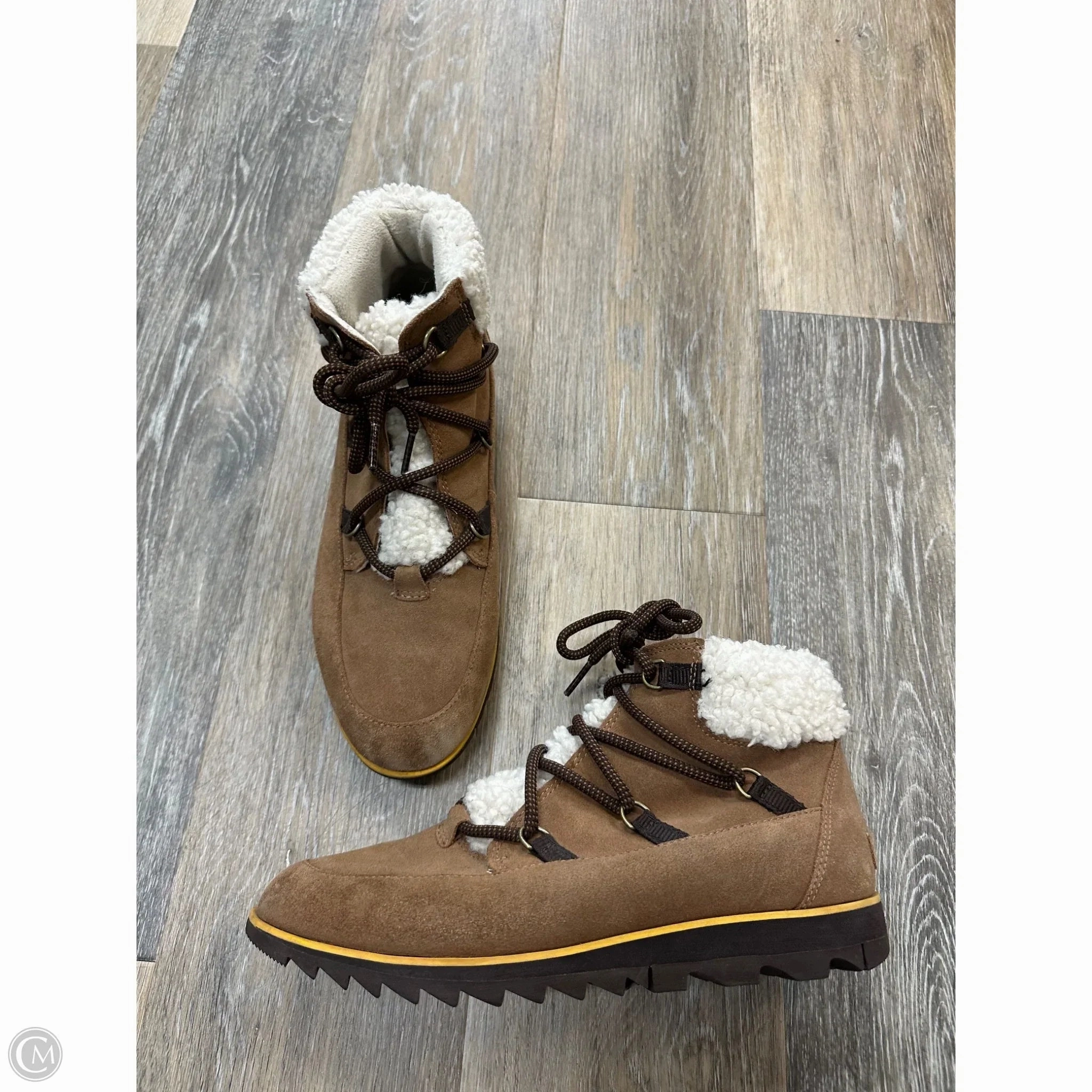 Premium Quality Boots Ankle Flats By Sorel In Brown, Size: 10