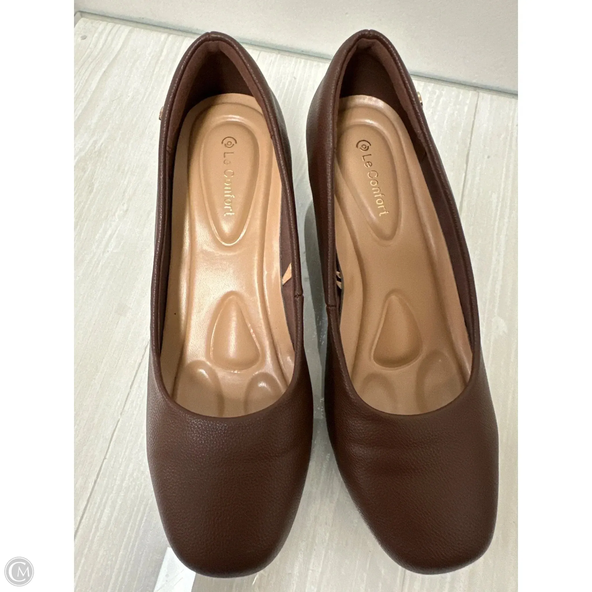 Dainty Heels Shoes Heels Block By Clothes Mentor In Brown, Size: 8.5