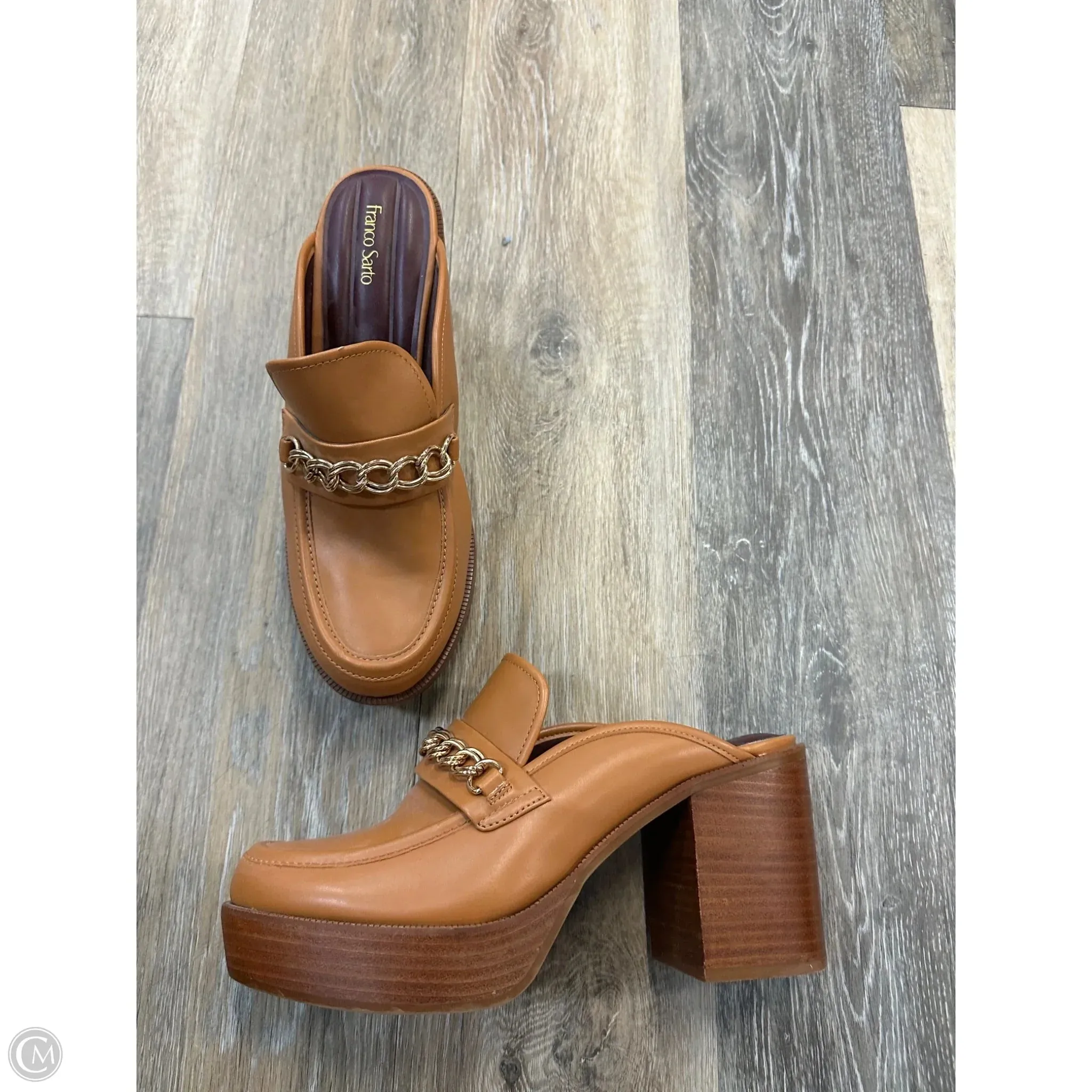 True Comfort Shoes Heels Block By Franco Sarto In Tan, Size: 10