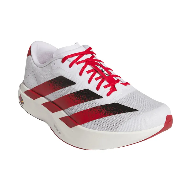 Men's Adizero EVO SL Louisville White/Red/Black running in single - lane tracks shoes Natural Flex Grooves
