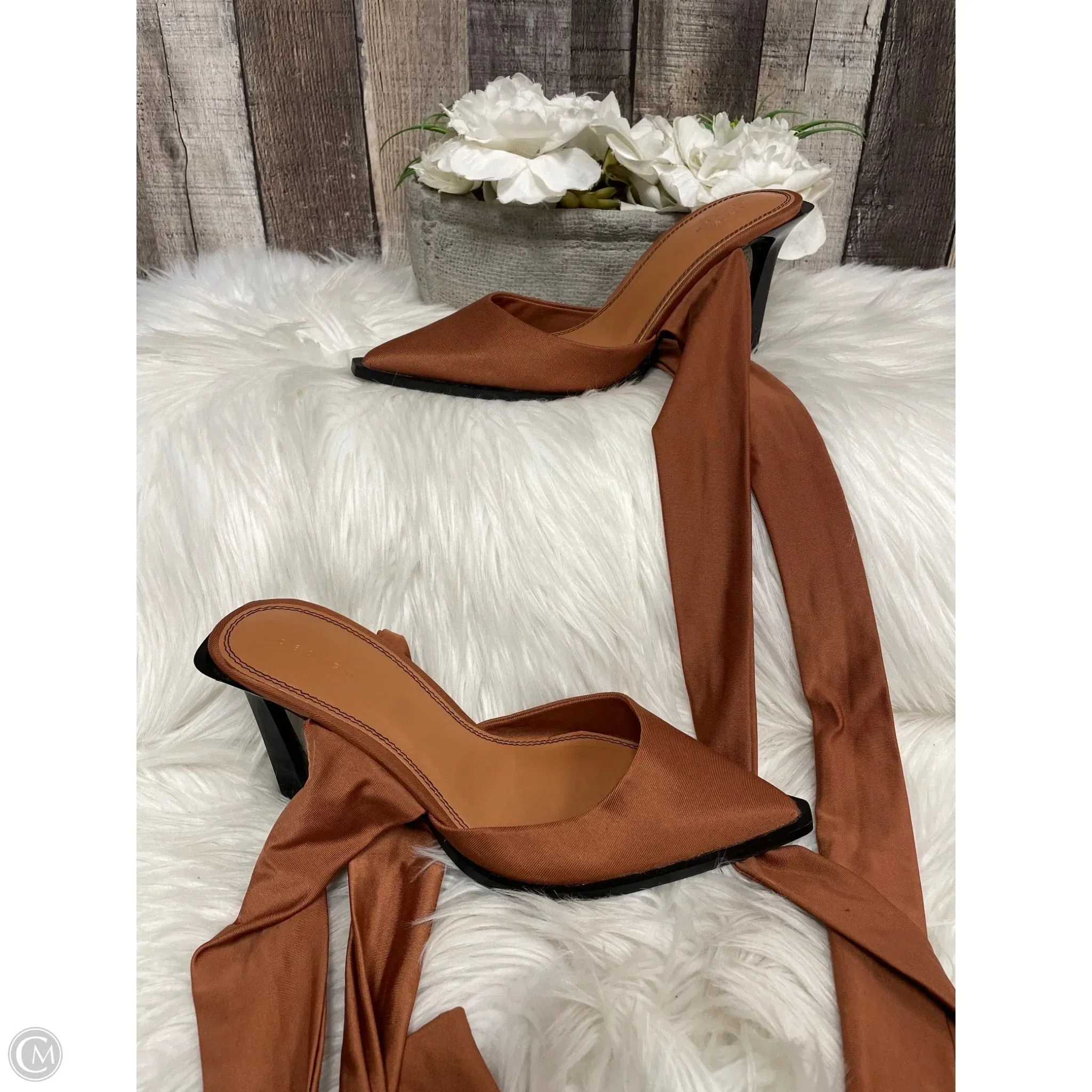 Stylish Look Shoes Heels Stiletto By Asos In Brown, Size: 7