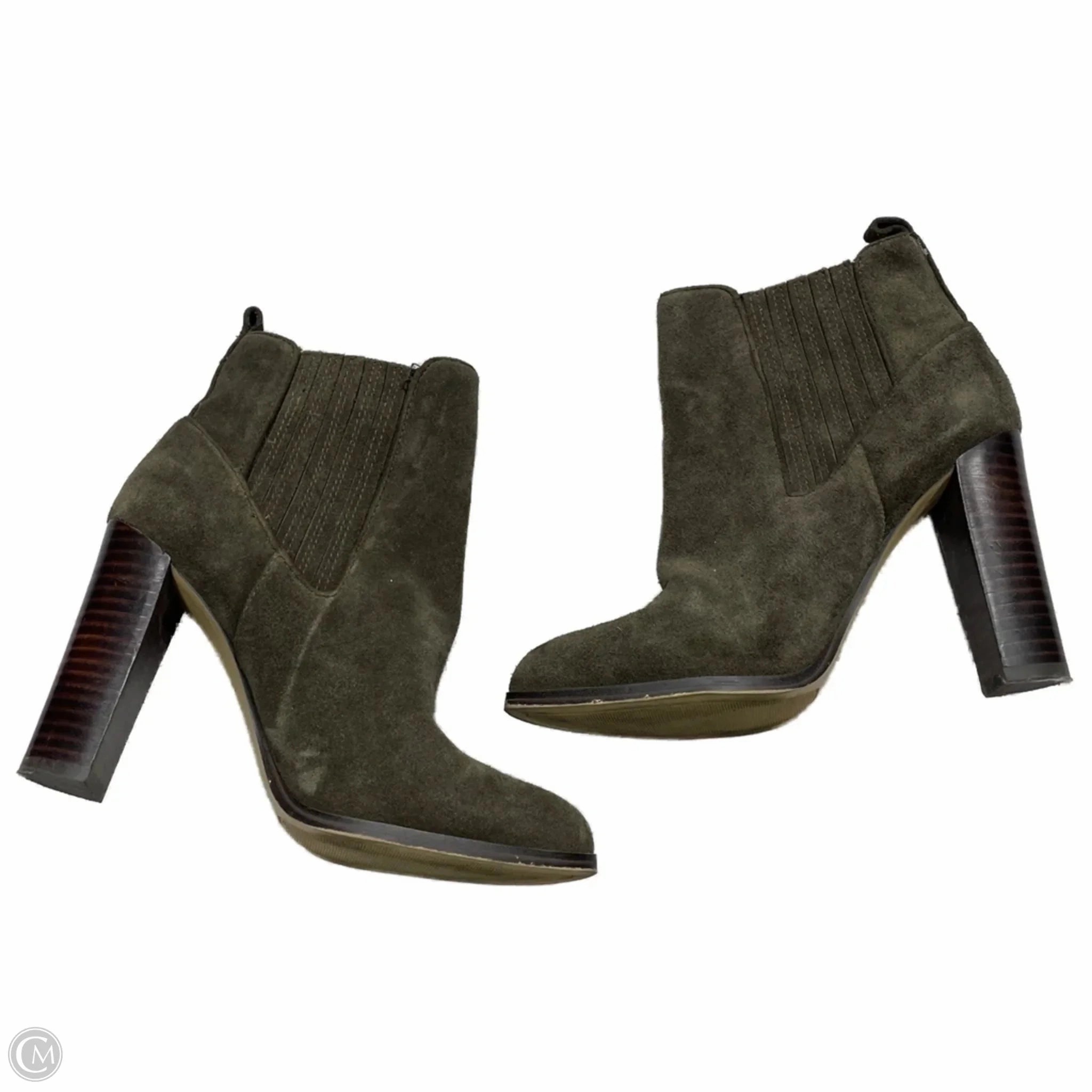 Daily Rugged Warm Insulation Boots Ankle Heels By Nine West In Green, Size: 5.5