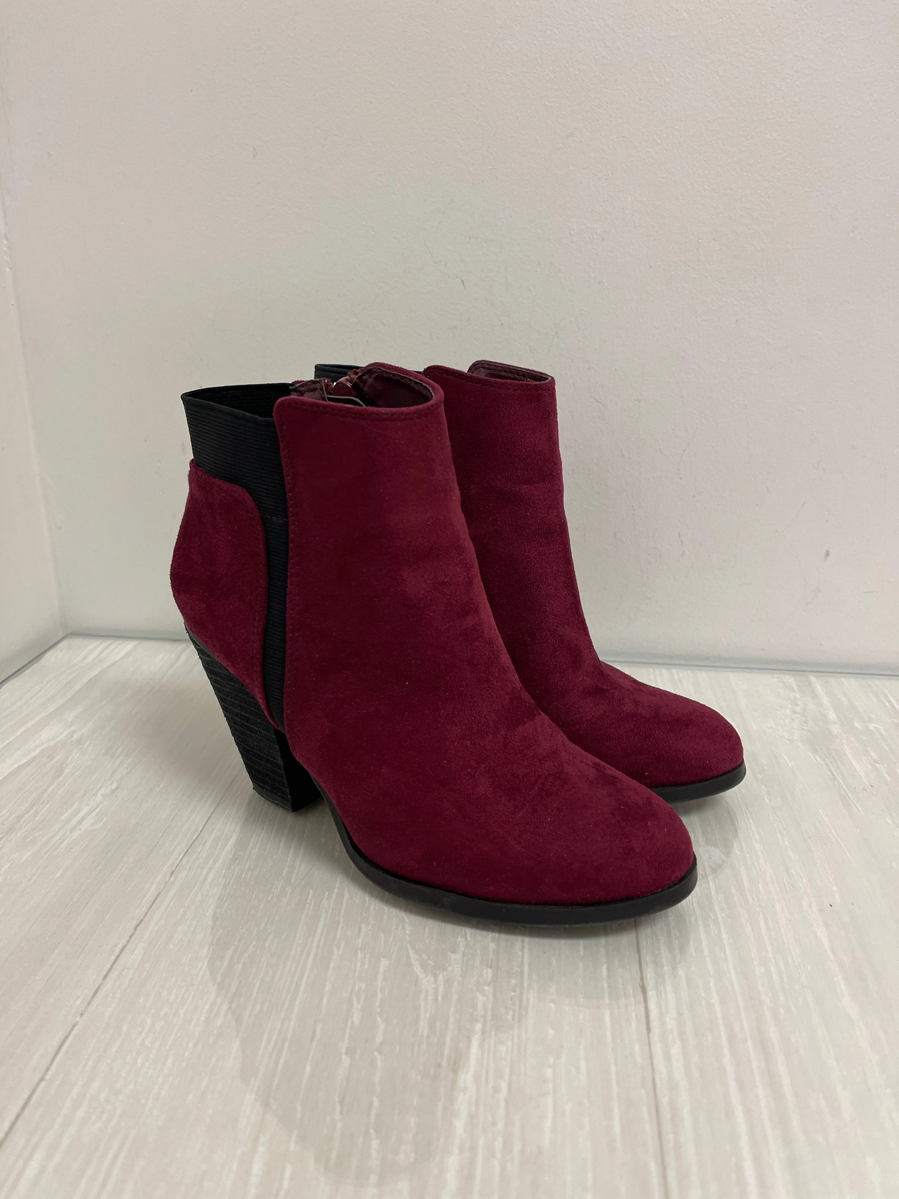 Mud Friendly Boots Ankle Heels By Mix No 6 In Red, Size: 6.5